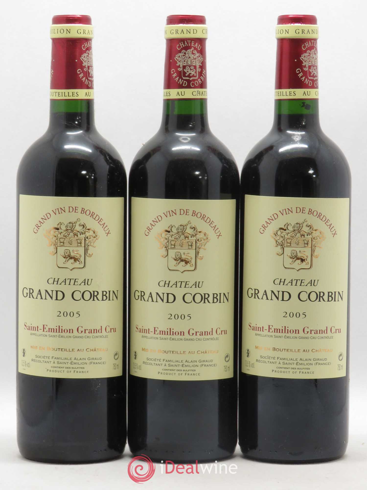 Château Grand Corbin Grand Cru Classé 2005 - Lot de 6 bouteilles - 1