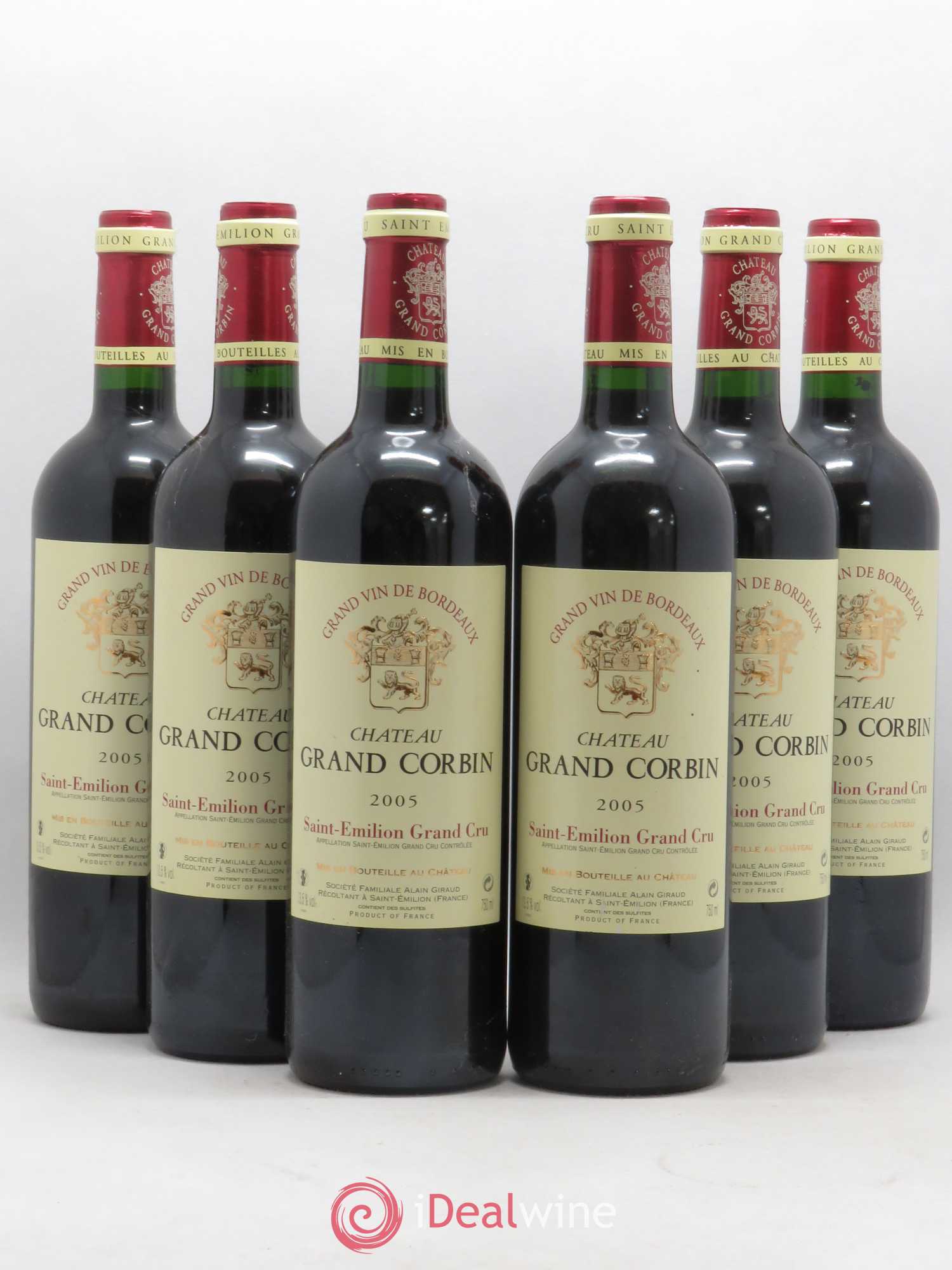 Château Grand Corbin Grand Cru Classé 2005 - Lot de 6 bouteilles - 0