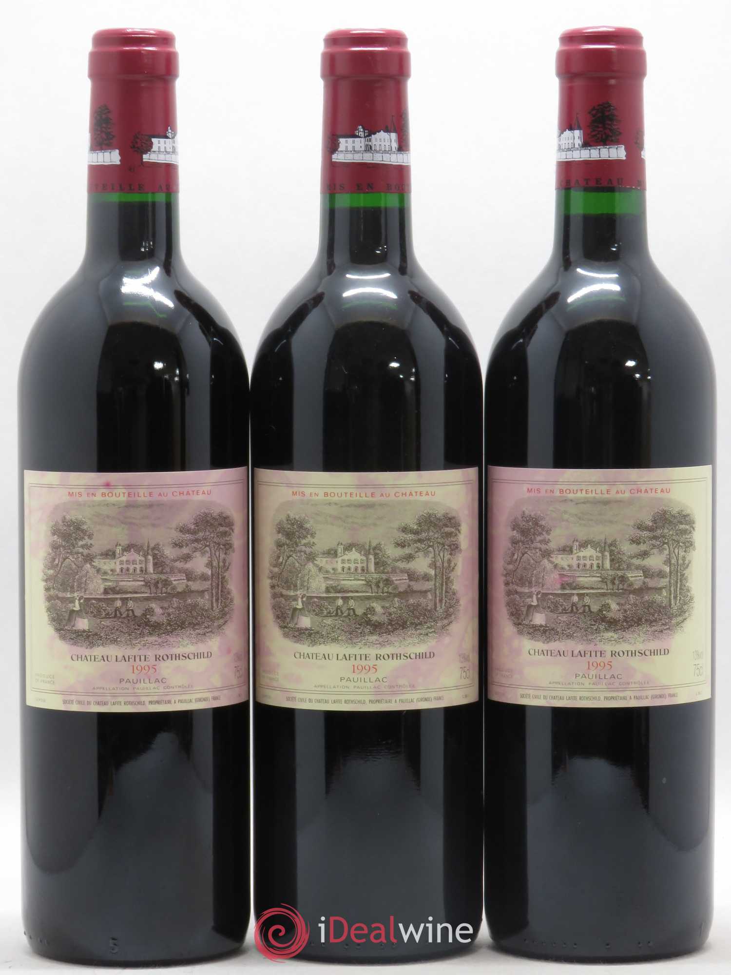 Château Lafite Rothschild 1er Grand Cru Classé 1995 - Lot de 3 bouteilles - 0
