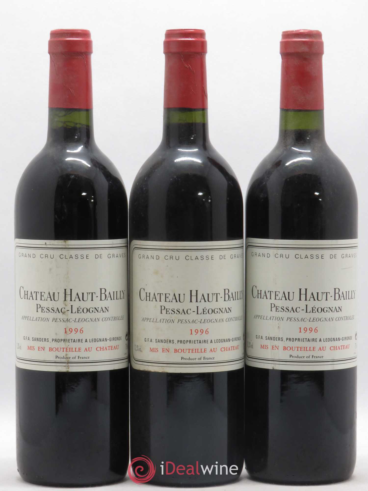 Château Haut-Bailly Cru Classé de Graves 1996 - Lot de 3 bouteilles - 0