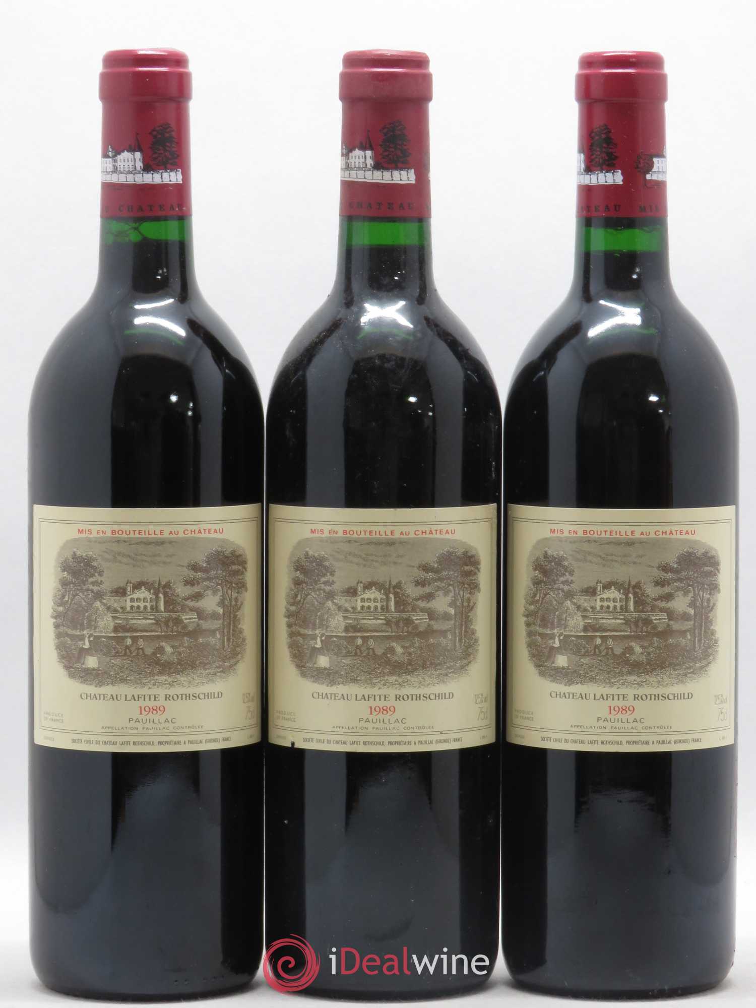 Château Lafite Rothschild 1er Grand Cru Classé 1989 - Lot de 3 bouteilles - 0