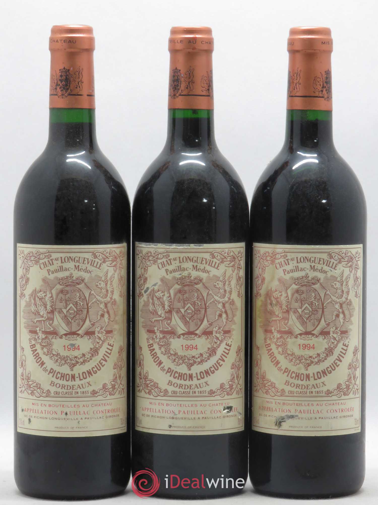 Pichon Longueville Baron 2ème Grand Cru Classé 1994 - Lot de 3 bouteilles - 0
