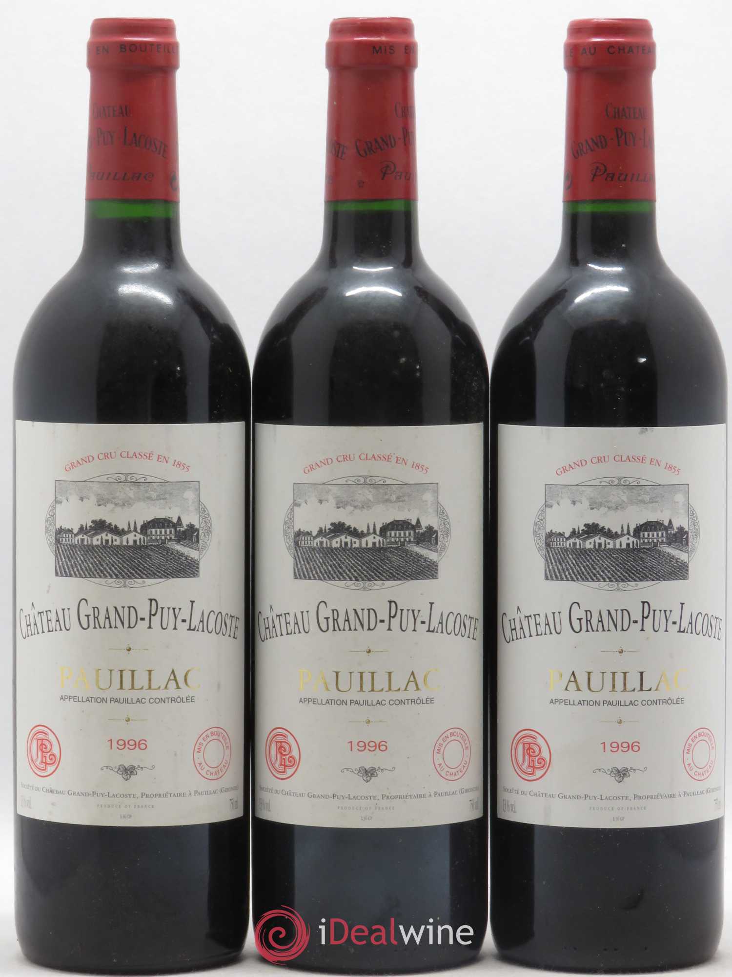 Château Grand Puy Lacoste 5ème Grand Cru Classé 1996 - Lot de 12 bouteilles - 1
