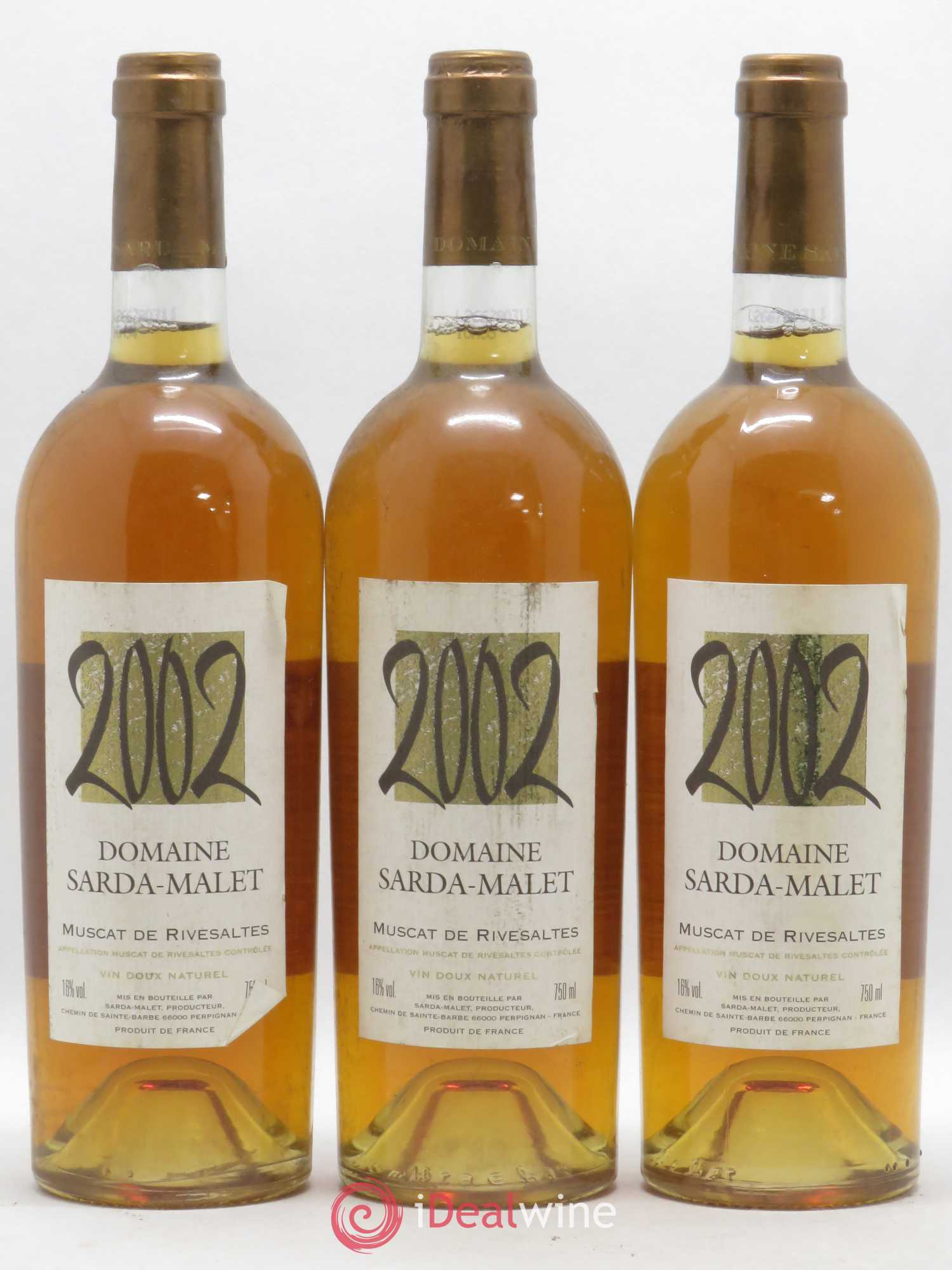 Muscat de Rivesaltes Sarda-Malet 2002 - Posten von 3 Flaschen - 0