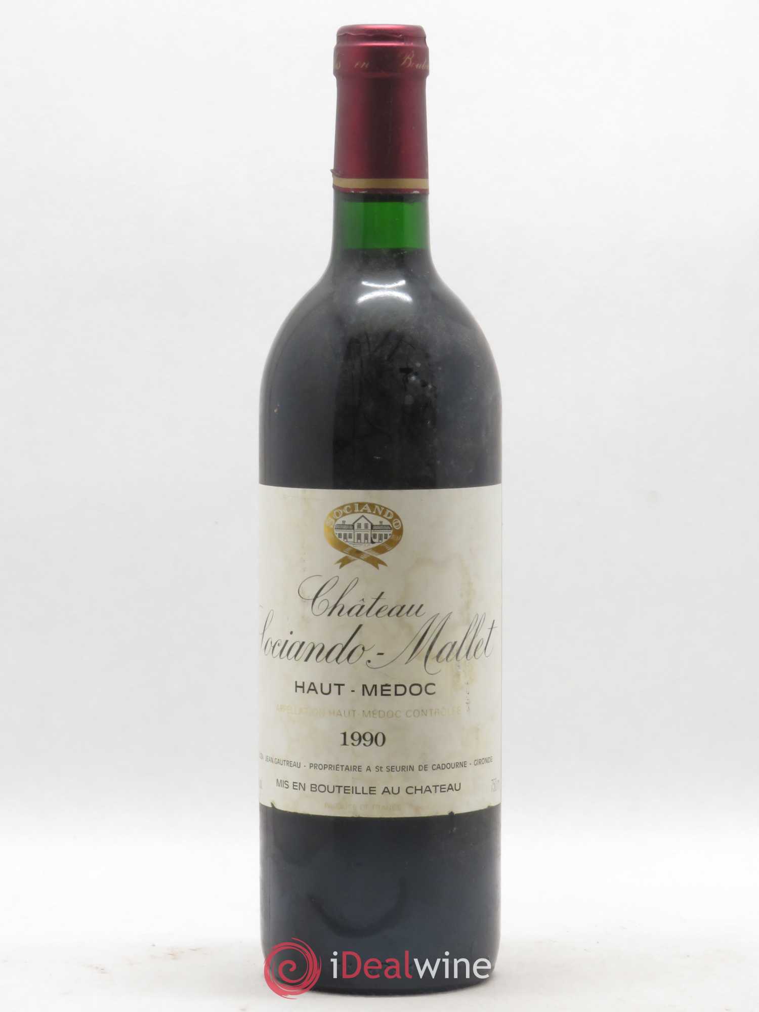 Château Sociando Mallet 1990 - Lot de 1 bouteille - 0
