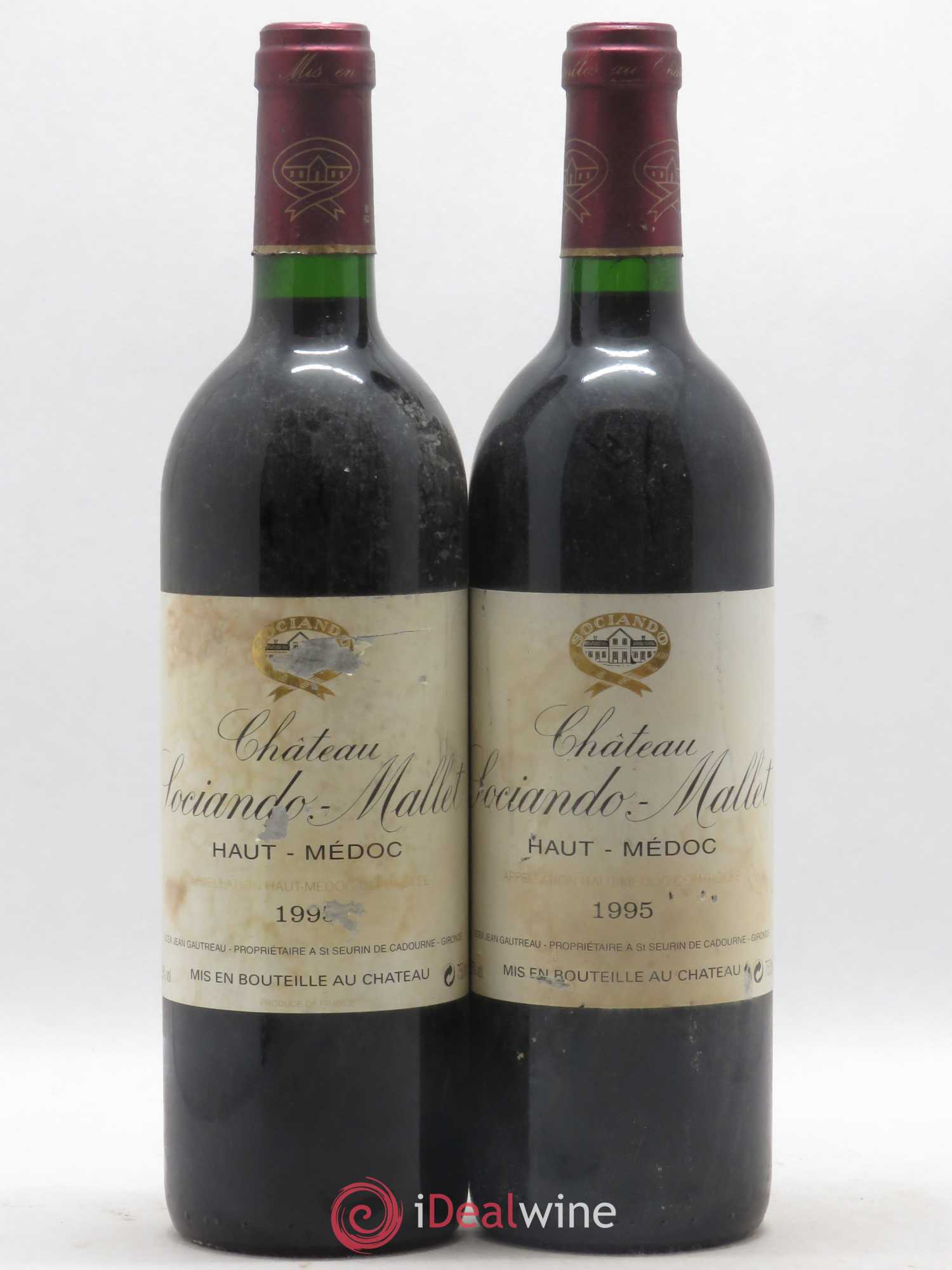 Château Sociando Mallet 1995 - Lot de 2 bouteilles - 0