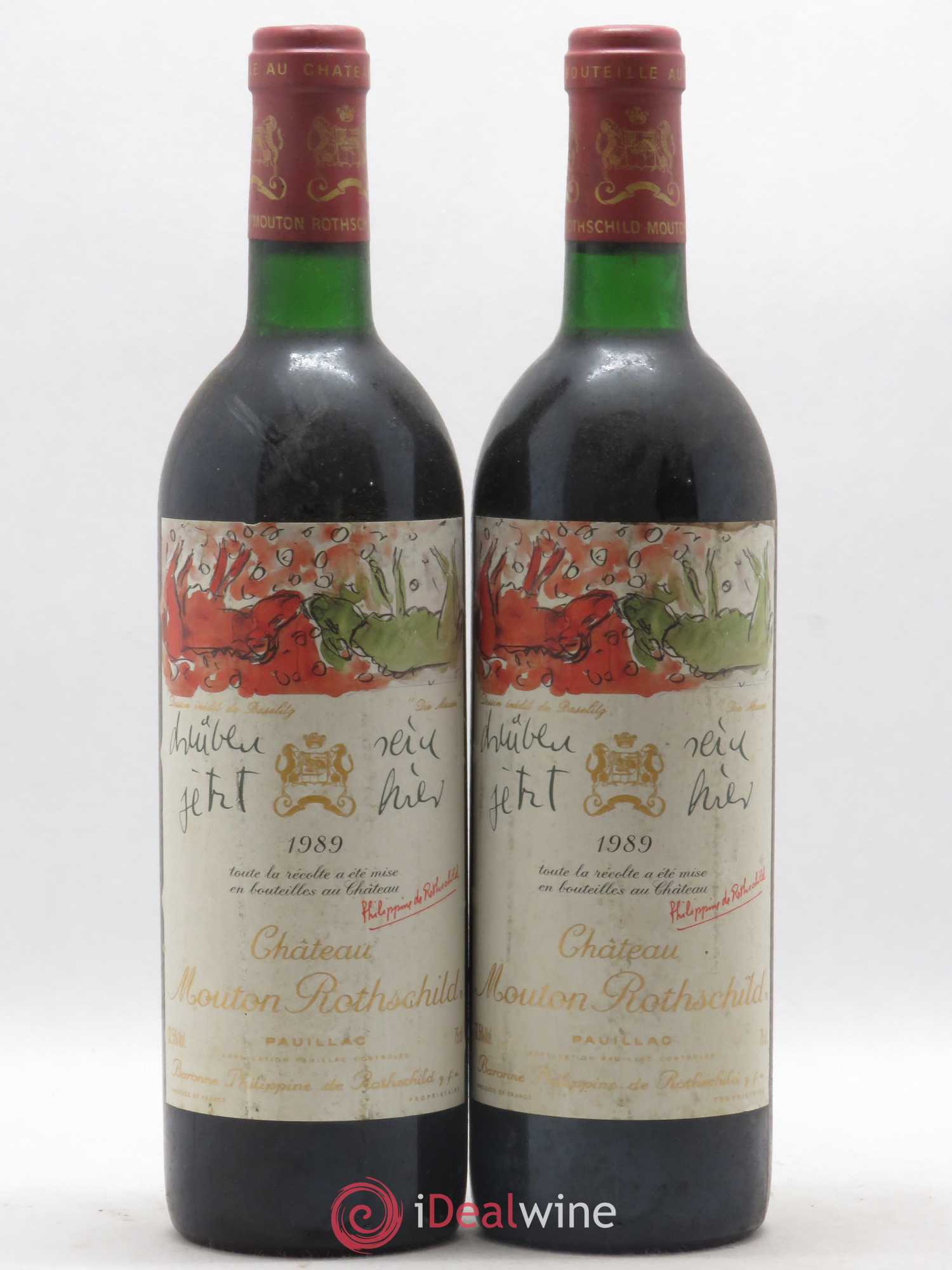 Château Mouton Rothschild 1er Grand Cru Classé 1989 - Lot de 2 bouteilles - 0