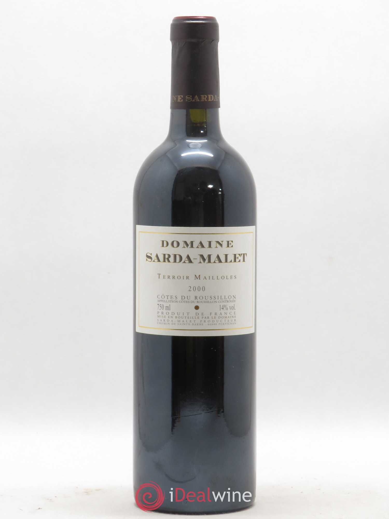 Côtes du Roussillon Domaine Sarda-Malet Terroir de Mailloles Jérôme Malet 2000 - Lot de 1 bouteille - 0
