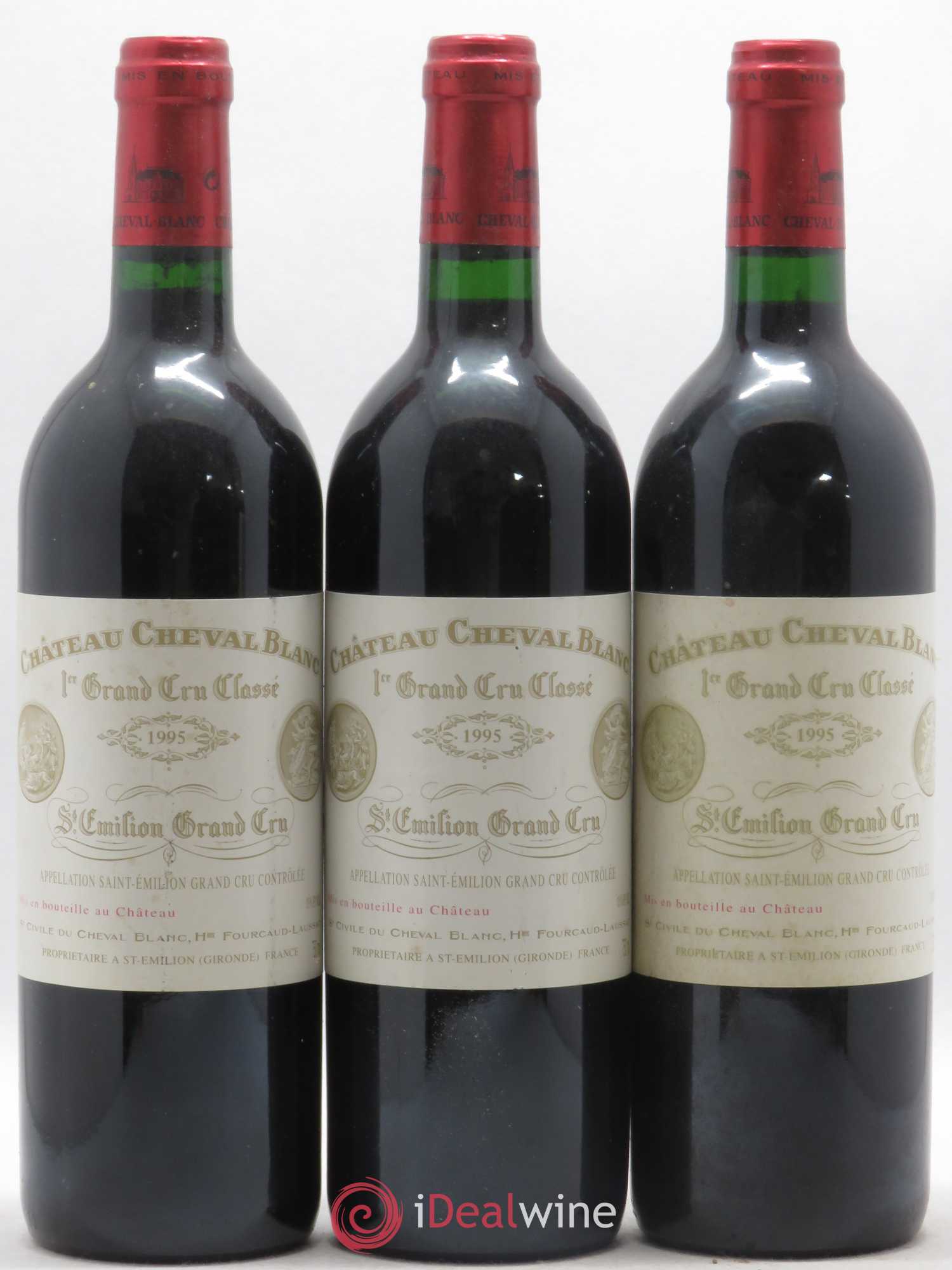 Château Cheval Blanc 1er Grand Cru Classé A 1995 - Lot de 3 bouteilles - 0