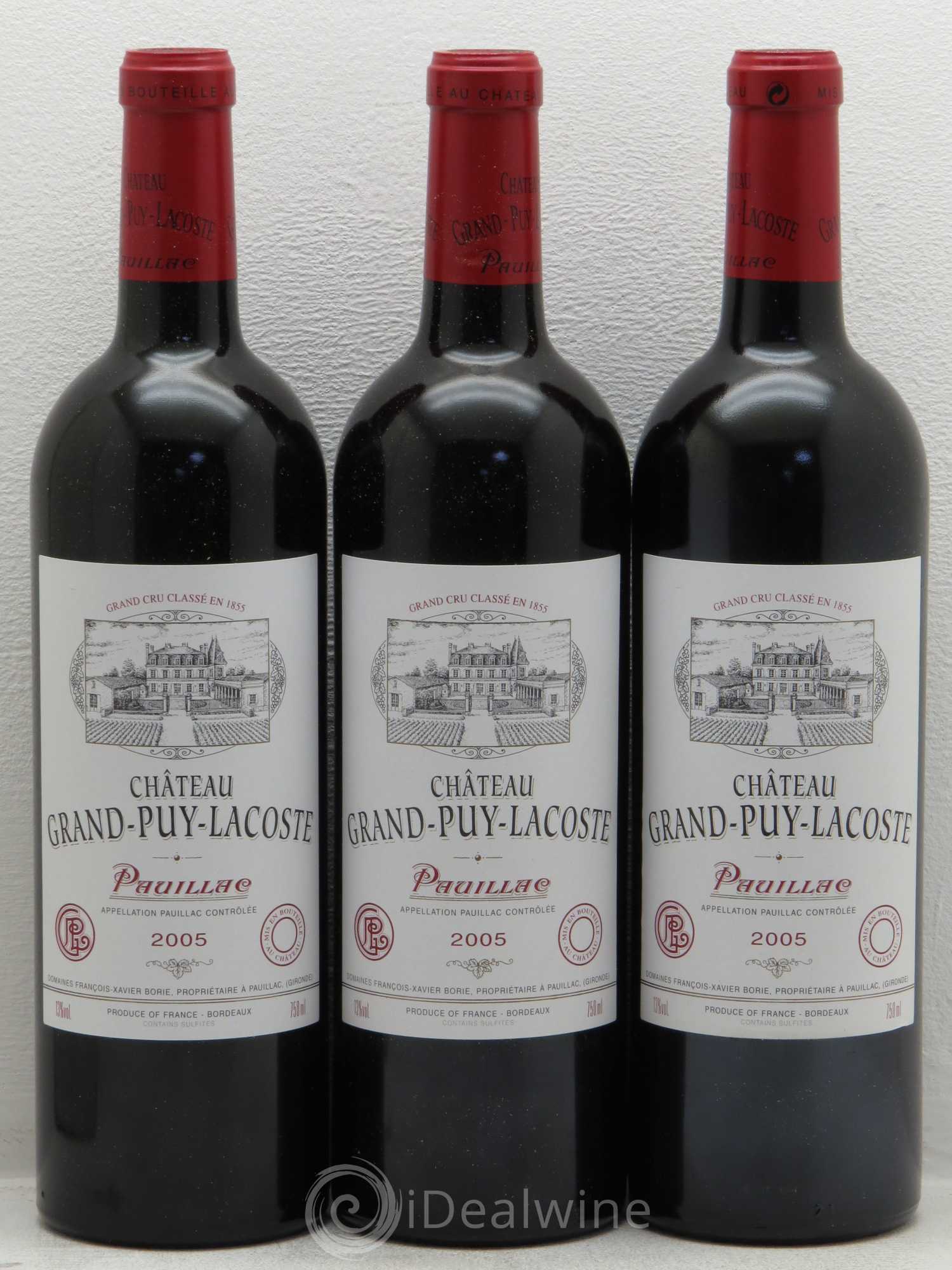 Château Grand Puy Lacoste 5ème Grand Cru Classé 2005 - Lot de 12 bouteilles - 1