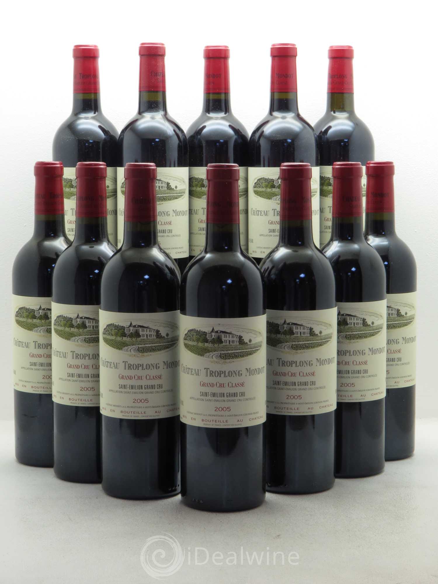 Château Troplong Mondot 1er Grand Cru Classé B 2005 - Lot de 12 bouteilles - 0