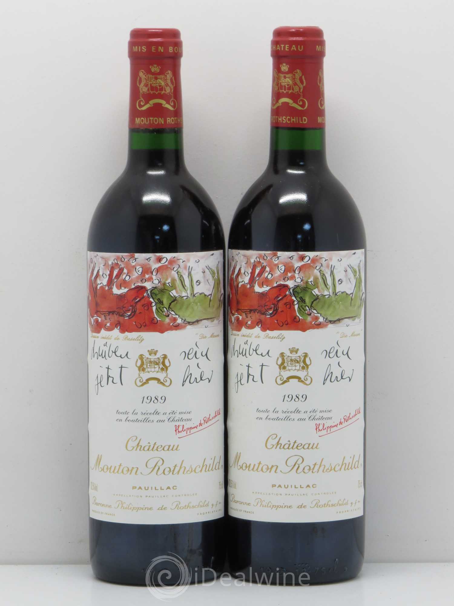 Château Mouton Rothschild 1er Grand Cru Classé 1989 - Lot de 2 bouteilles - 0