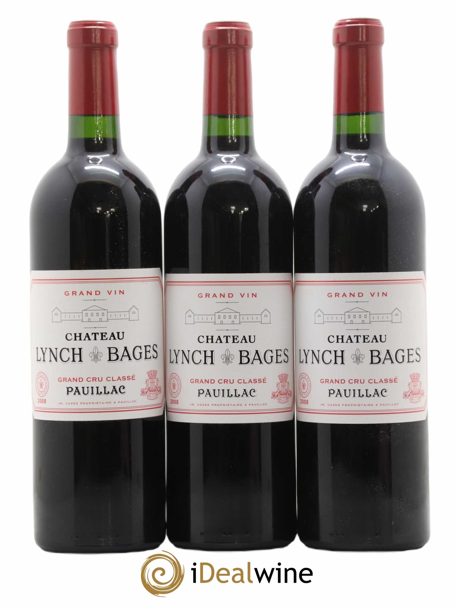 Château Lynch Bages 5ème Grand Cru Classé 2008 - Lot of 3 bottles - 0