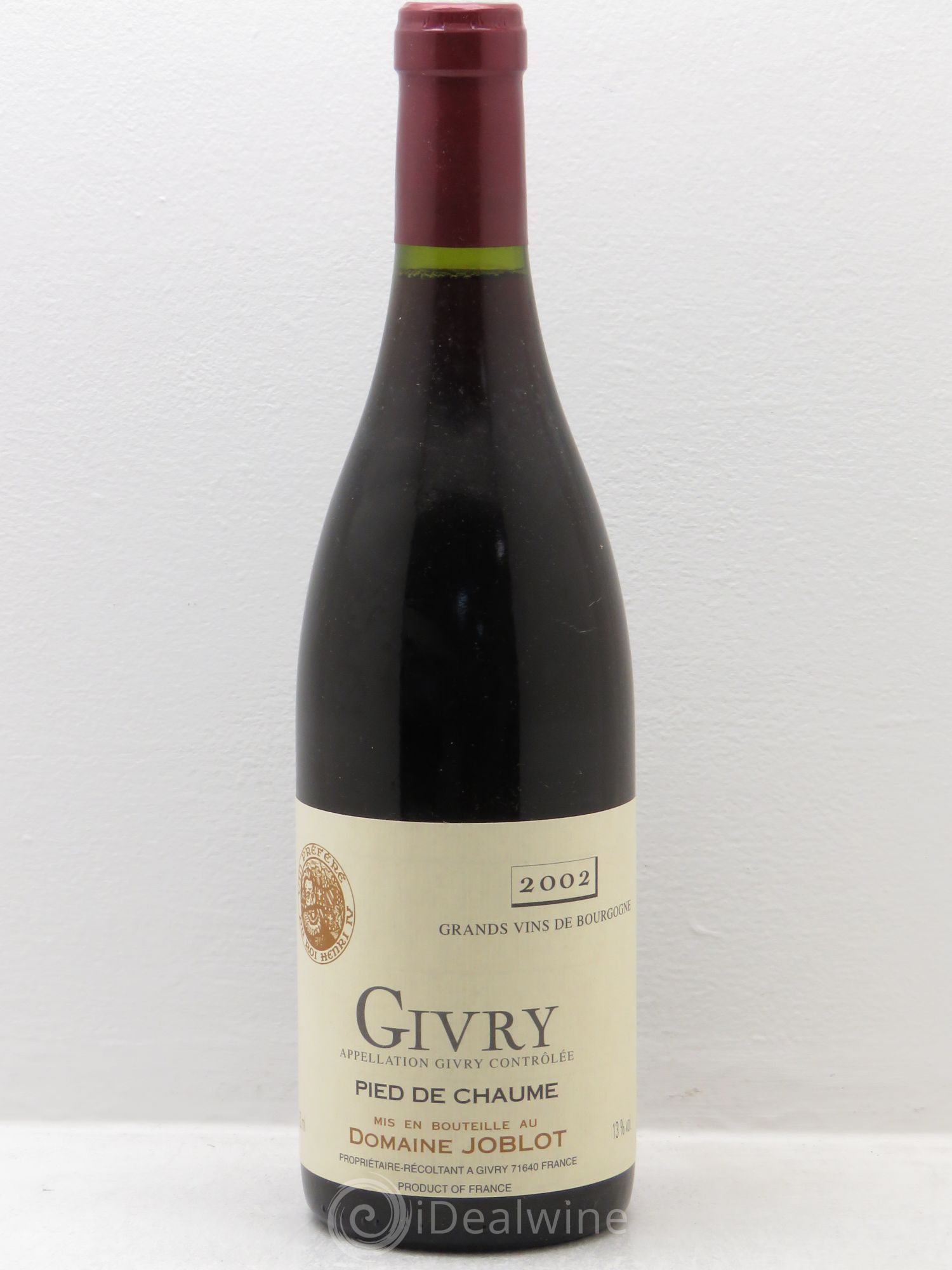 Givry Pied de Chaume Joblot (Domaine) 2002 - Lot de 12 bouteilles - 0