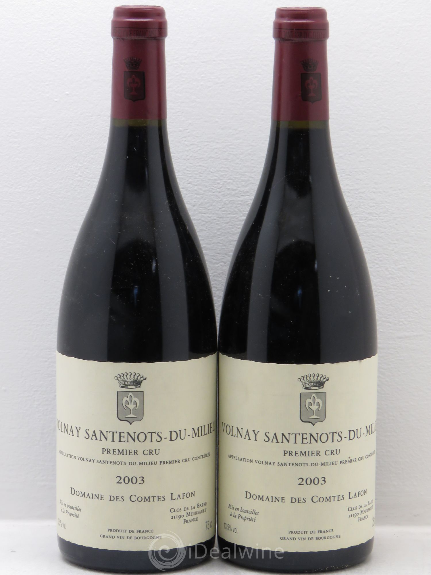 Volnay 1er Cru Santenots du Milieu Comtes Lafon (Domaine des) 2003 - Lot de 2 bouteilles - 0