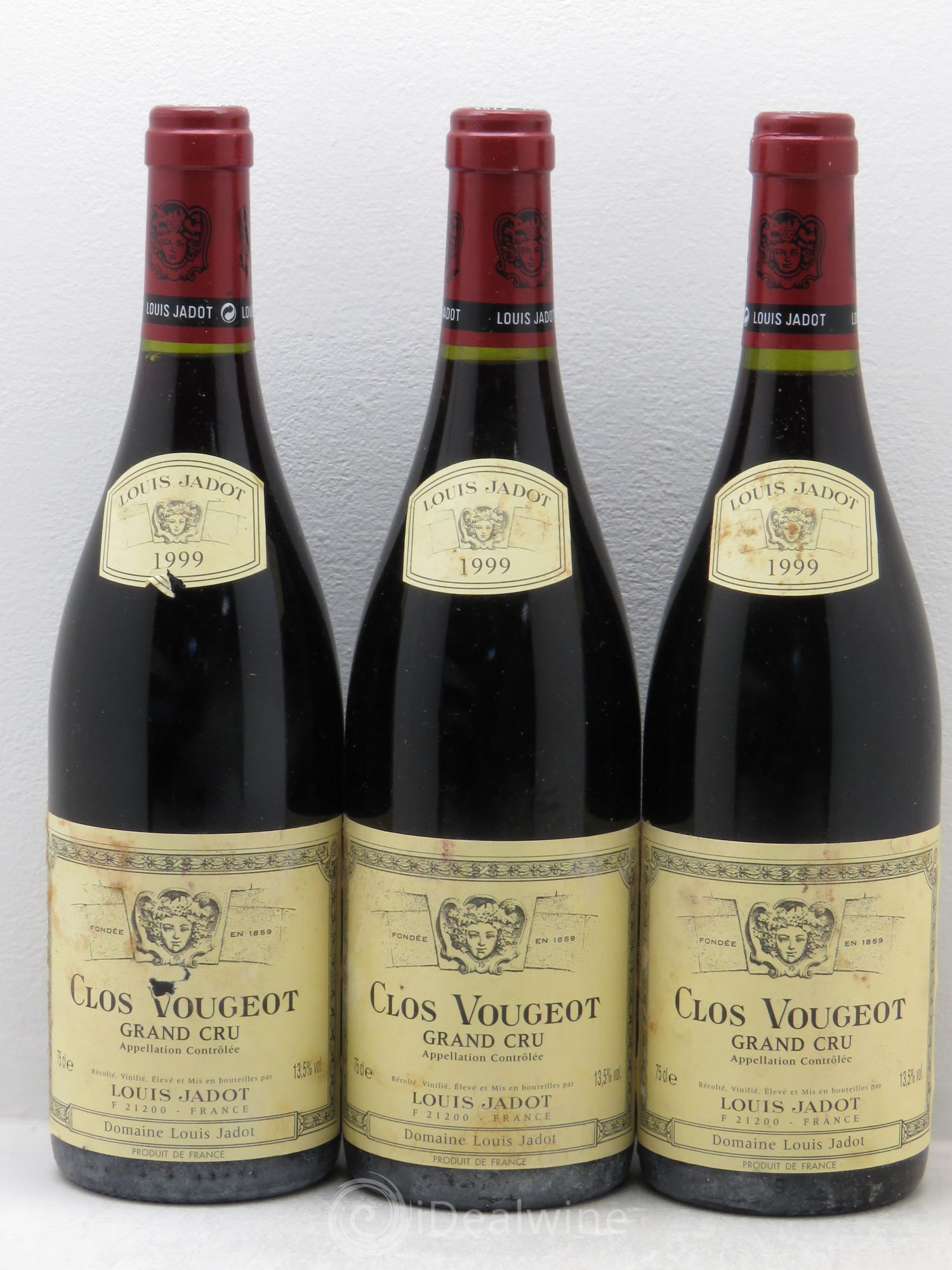 Clos de Vougeot Grand Cru Louis Jadot (Domaine) 1999 - Lot de 3 bouteilles - 0