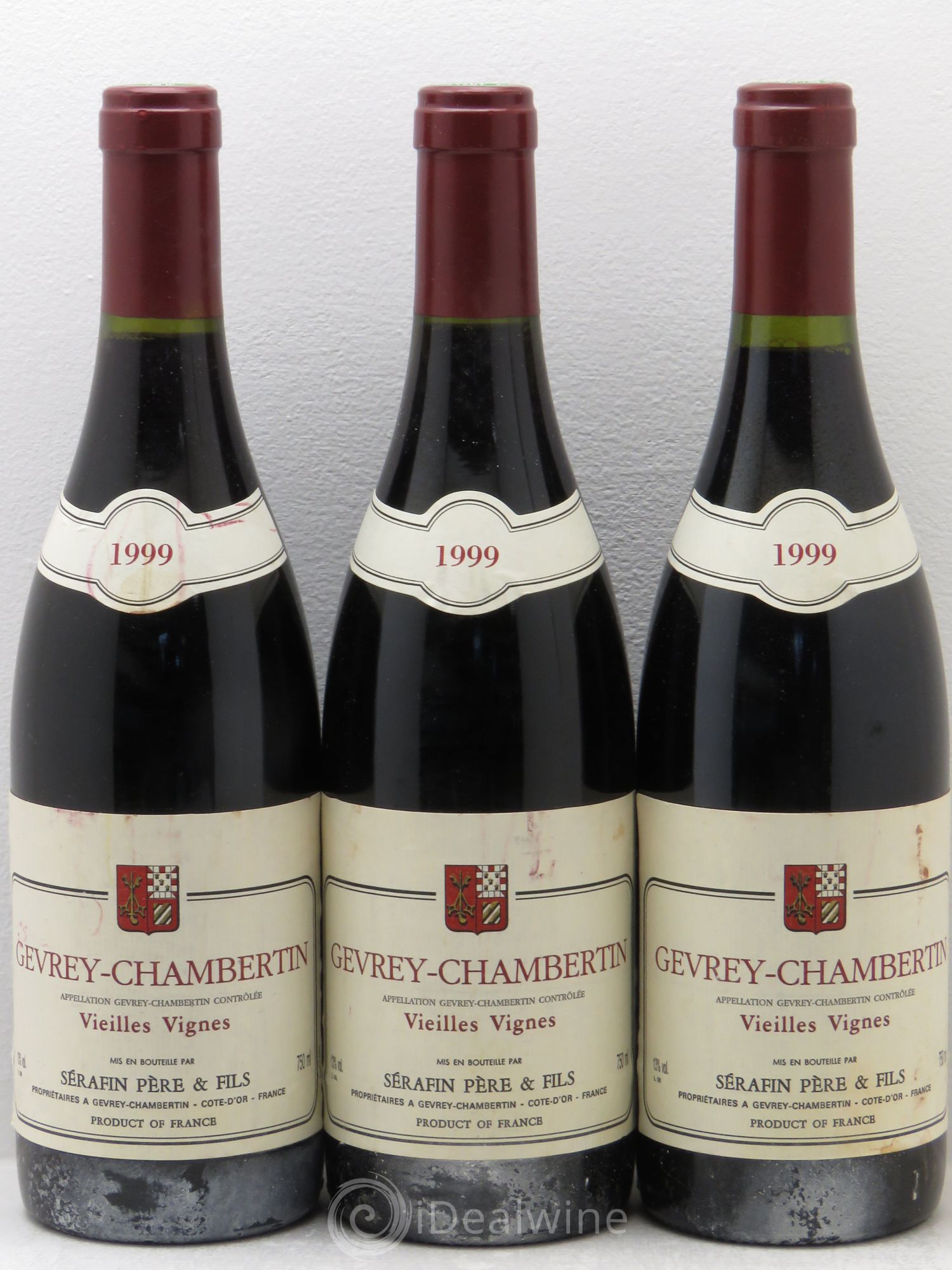 Gevrey-Chambertin Vieilles Vignes Christian Sérafin Père et Fils 1999 - Lot de 3 bouteilles - 0