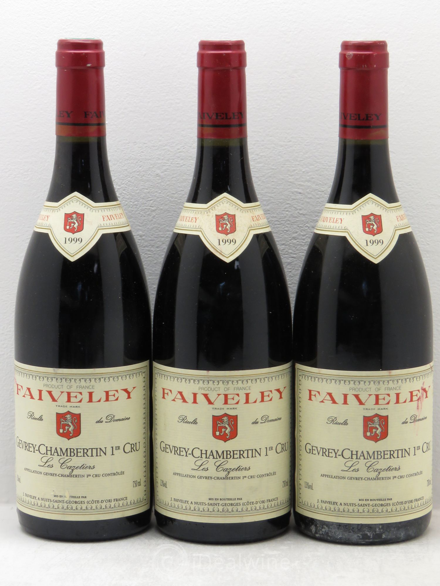 Gevrey-Chambertin 1er Cru Les Cazetiers Faiveley 1999 - Lot de 3 bouteilles - 0