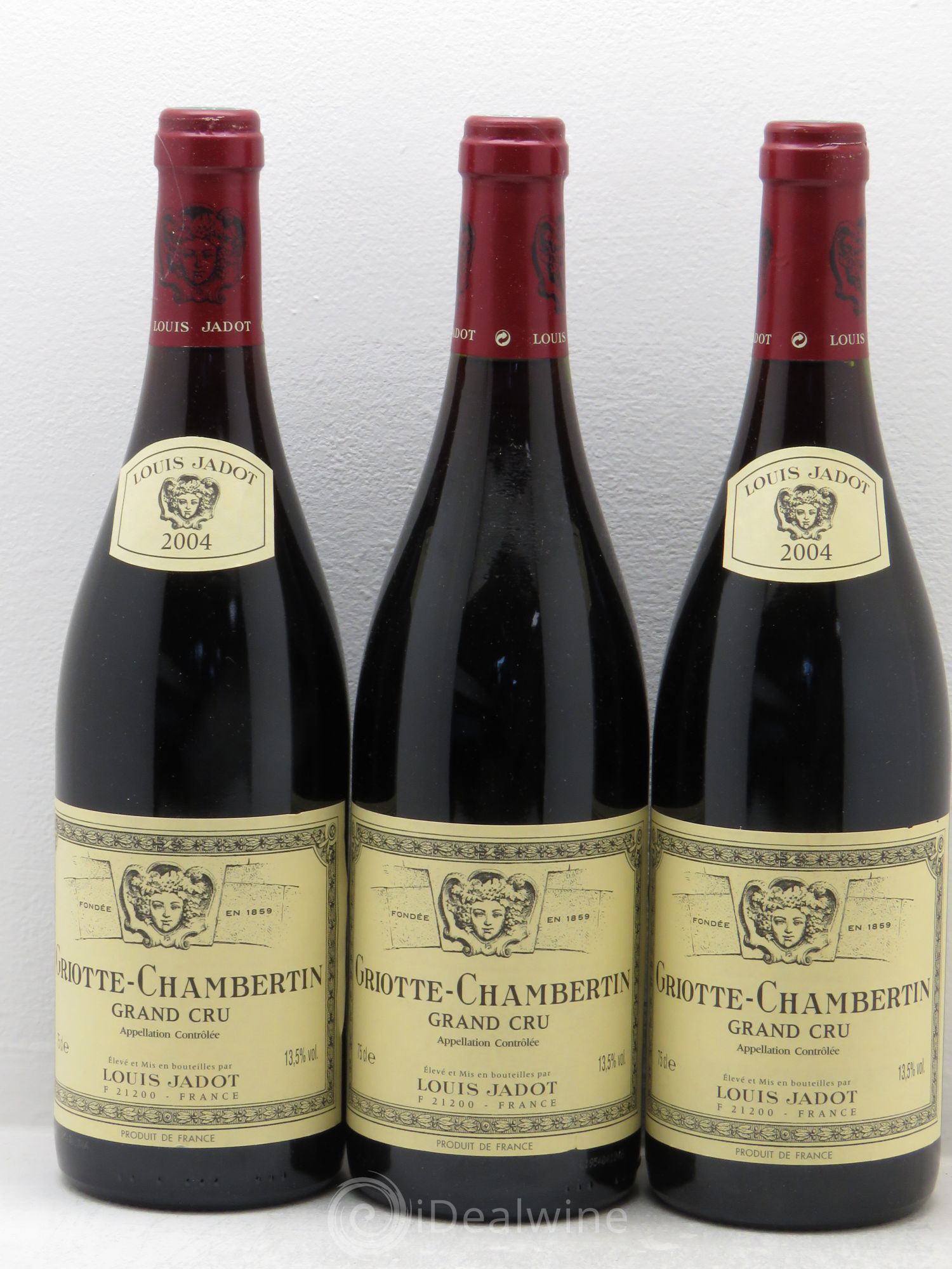 Griotte-Chambertin Grand Cru Maison Louis Jadot 2004 - Lot de 3 bouteilles - 0