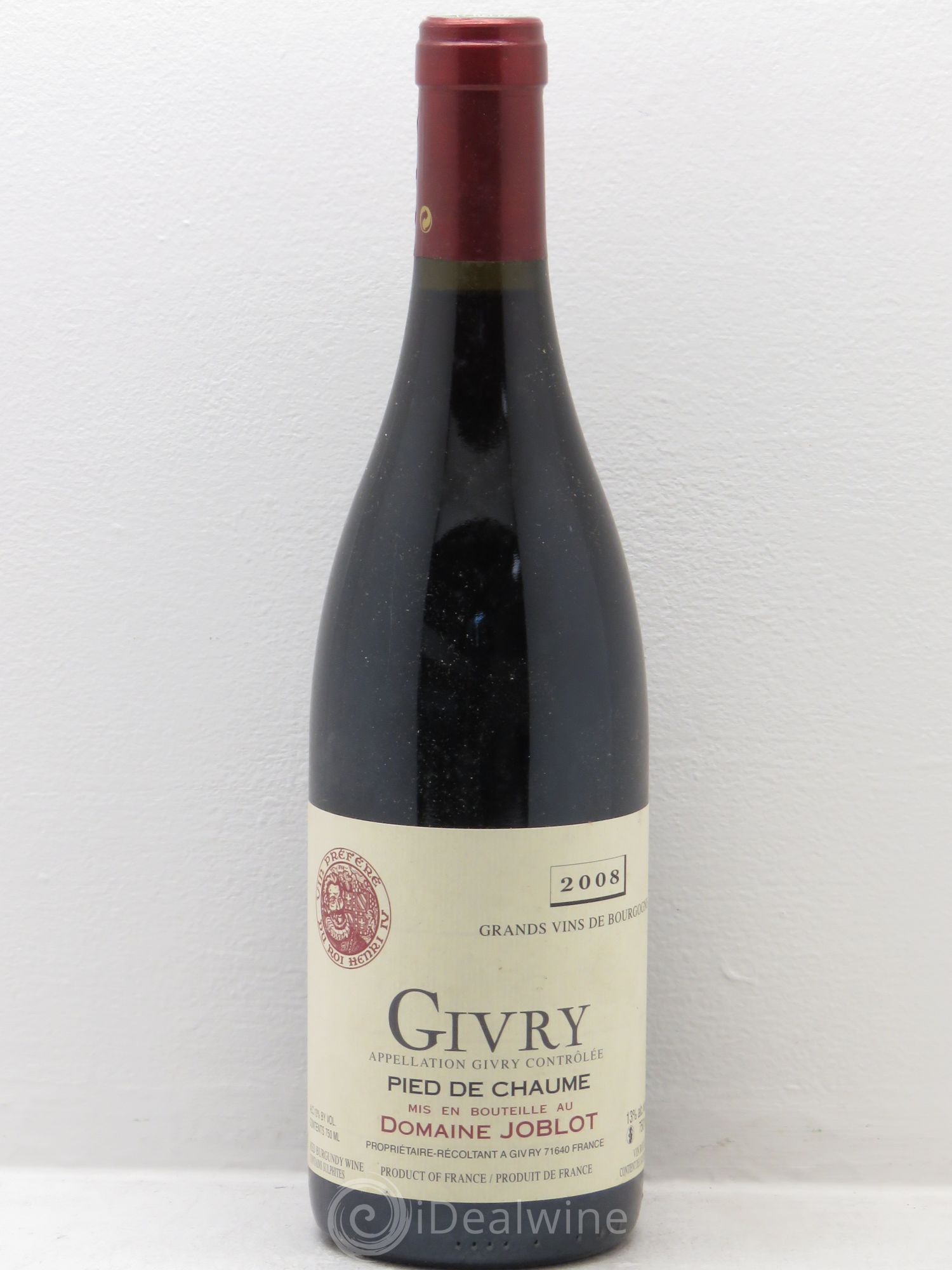 Givry Pied de Chaume Joblot (Domaine) 2008 - Lot de 1 bouteille - 0