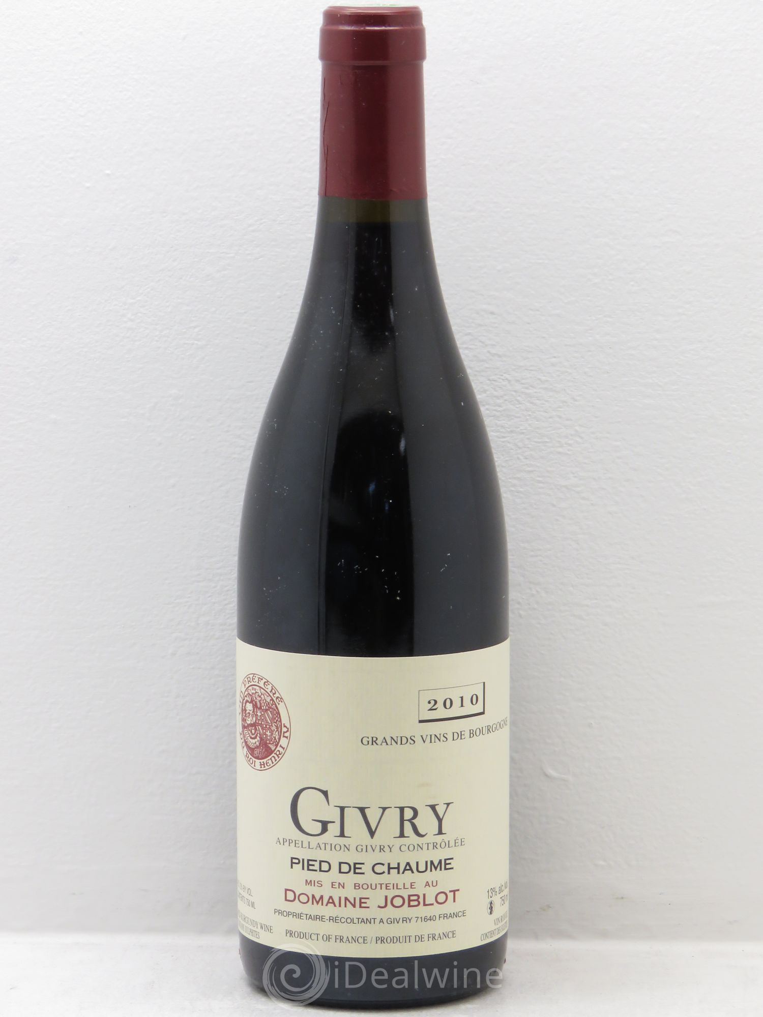 Givry Pied de Chaume Joblot (Domaine) 2010 - Lot de 12 bouteilles - 0