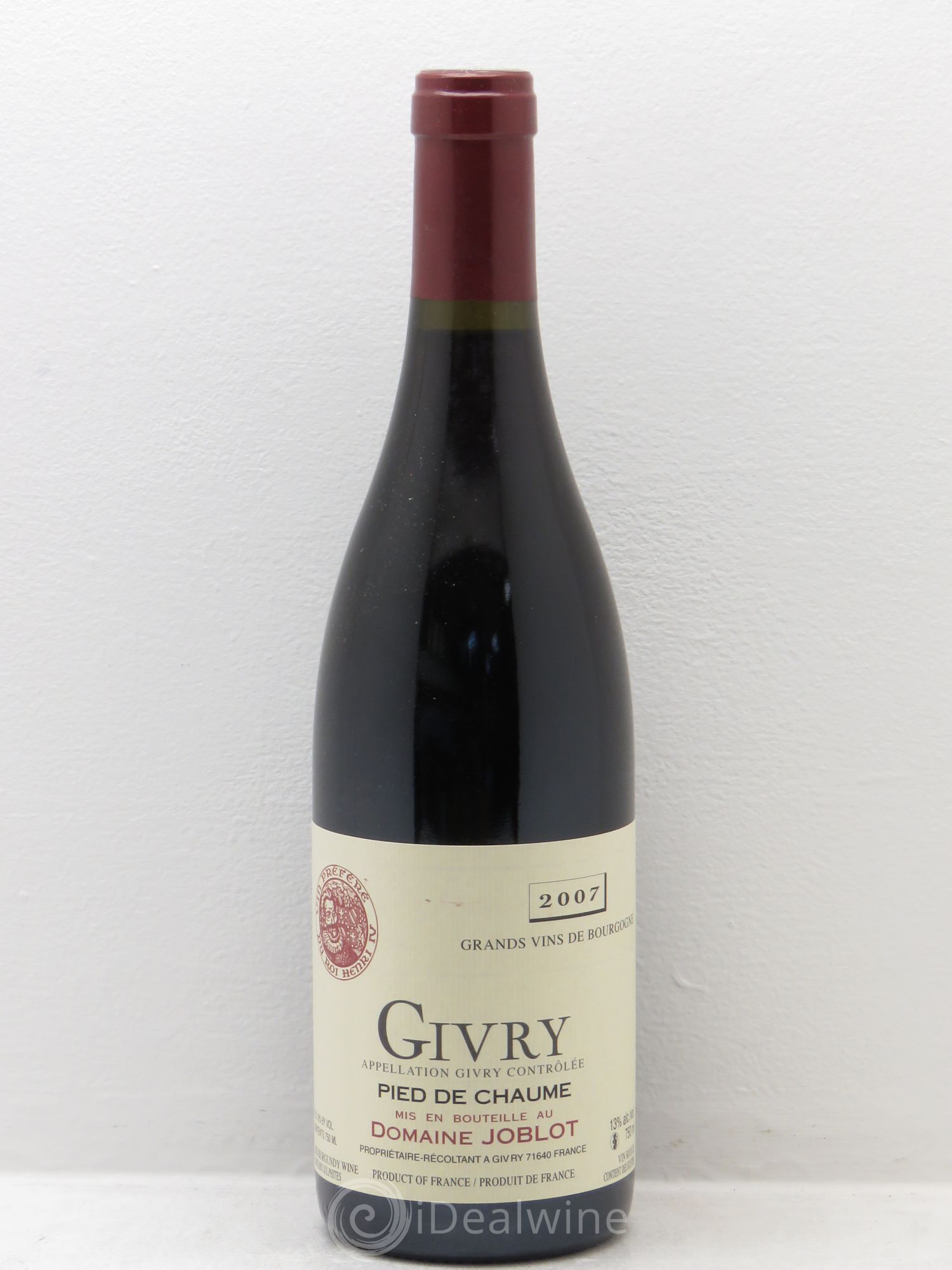 Givry Pied de Chaume Joblot (Domaine) 2007 - Lot de 12 bouteilles - 0