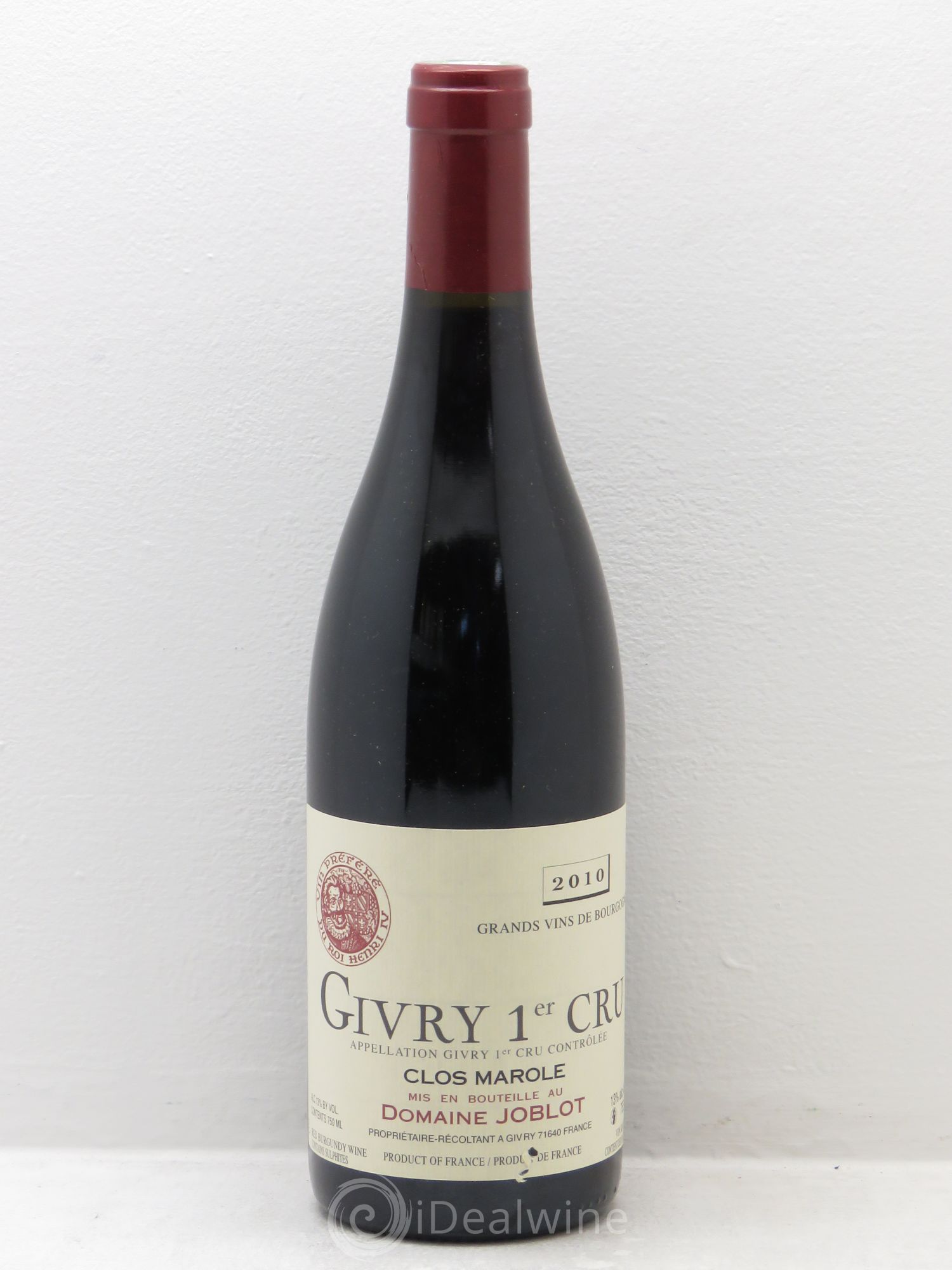 Givry 1er Cru Clos Marole Joblot (Domaine) 2010 - Lot de 12 bouteilles - 0