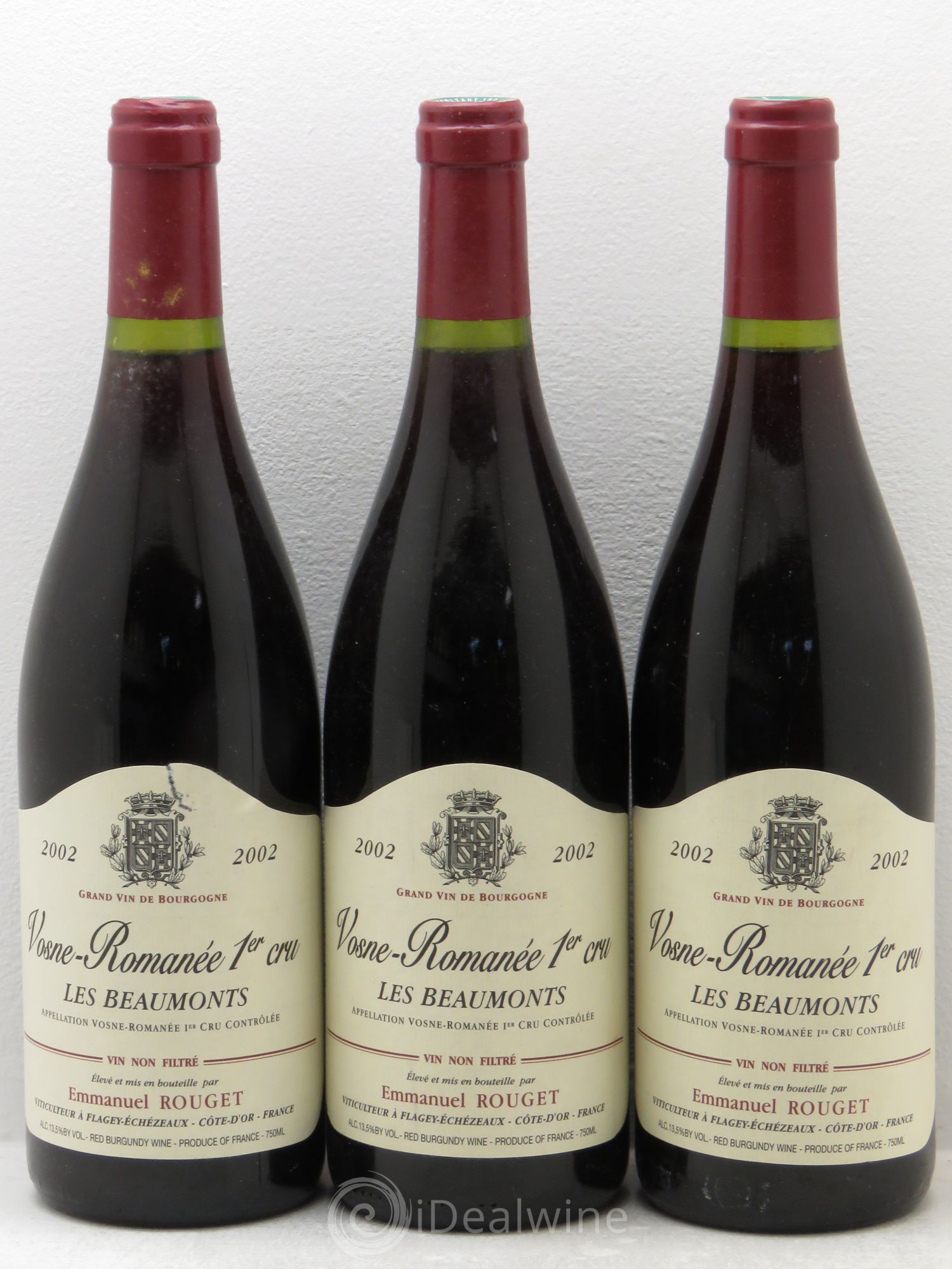Vosne-Romanée 1er Cru Les Beaumonts Emmanuel Rouget 2002 - Lot de 3 bouteilles - 0