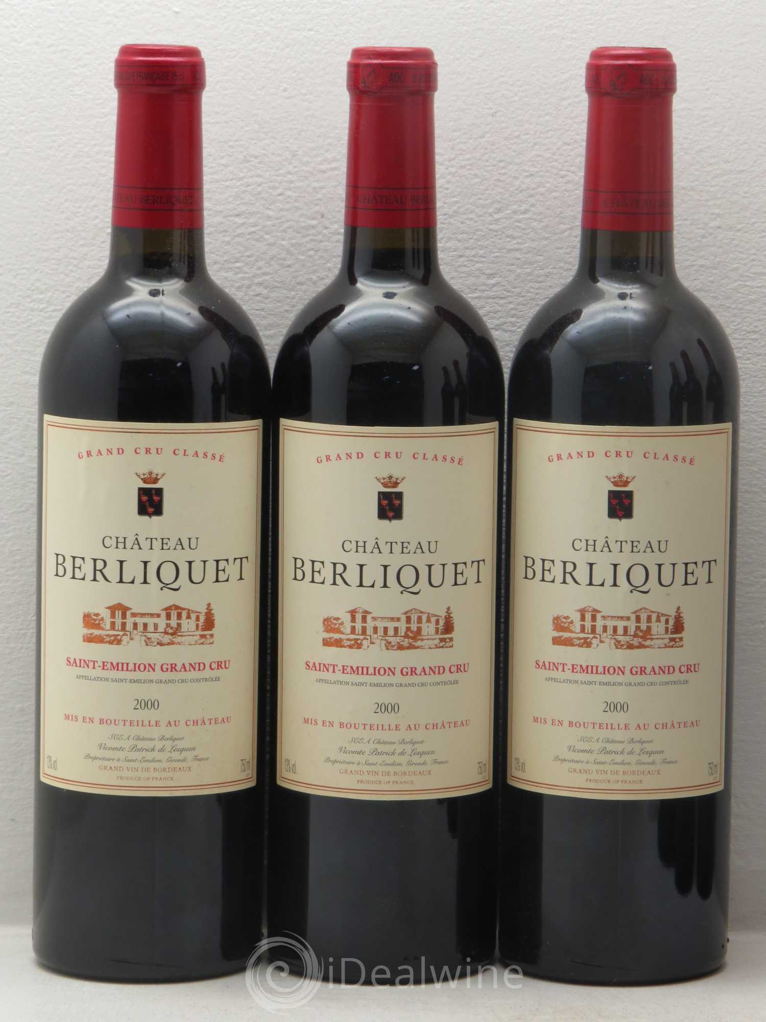 Château Berliquet Grand Cru Classé 2000 - Lot de 6 bouteilles - 1