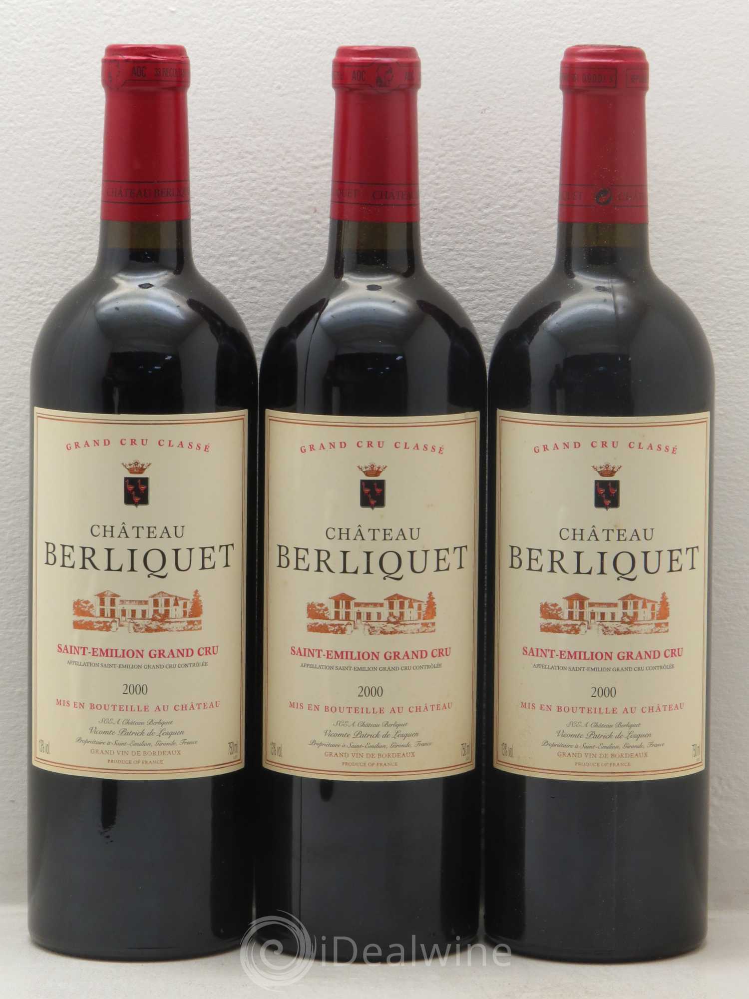 Château Berliquet Grand Cru Classé 2000 - Lot de 6 bouteilles - 2