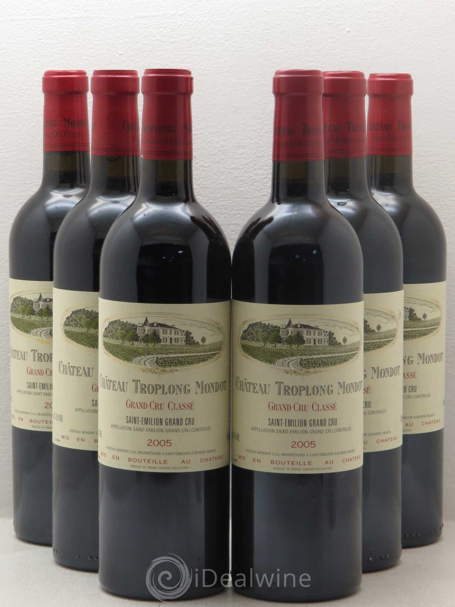 Château Troplong Mondot 1er Grand Cru Classé B 2005 - Lot de 6 bouteilles - 0