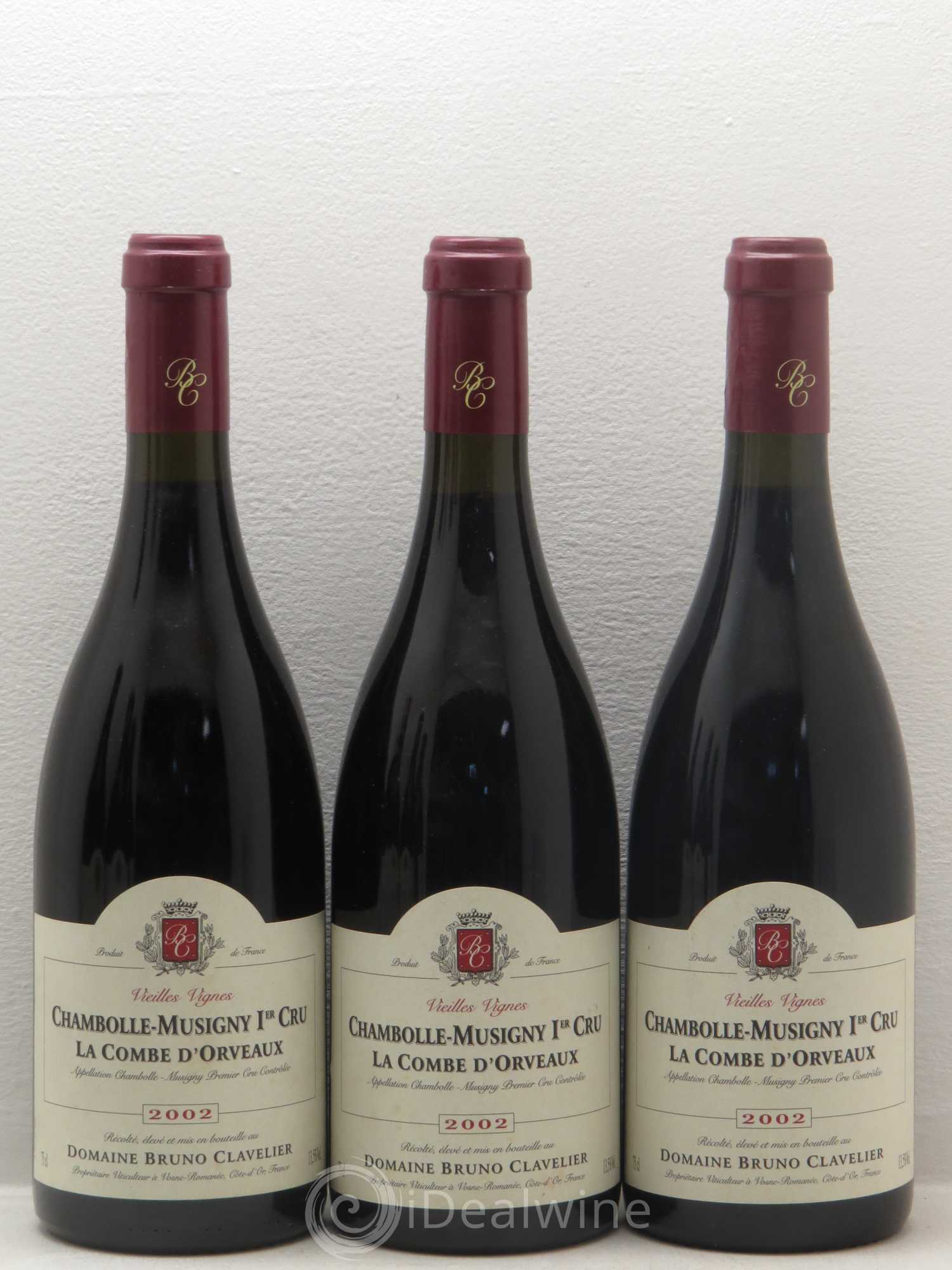 Chambolle-Musigny 1er Cru La Combe d'Orveaux Vieilles Vignes Bruno Clavelier 2002 - Lot de 6 bouteilles - 1