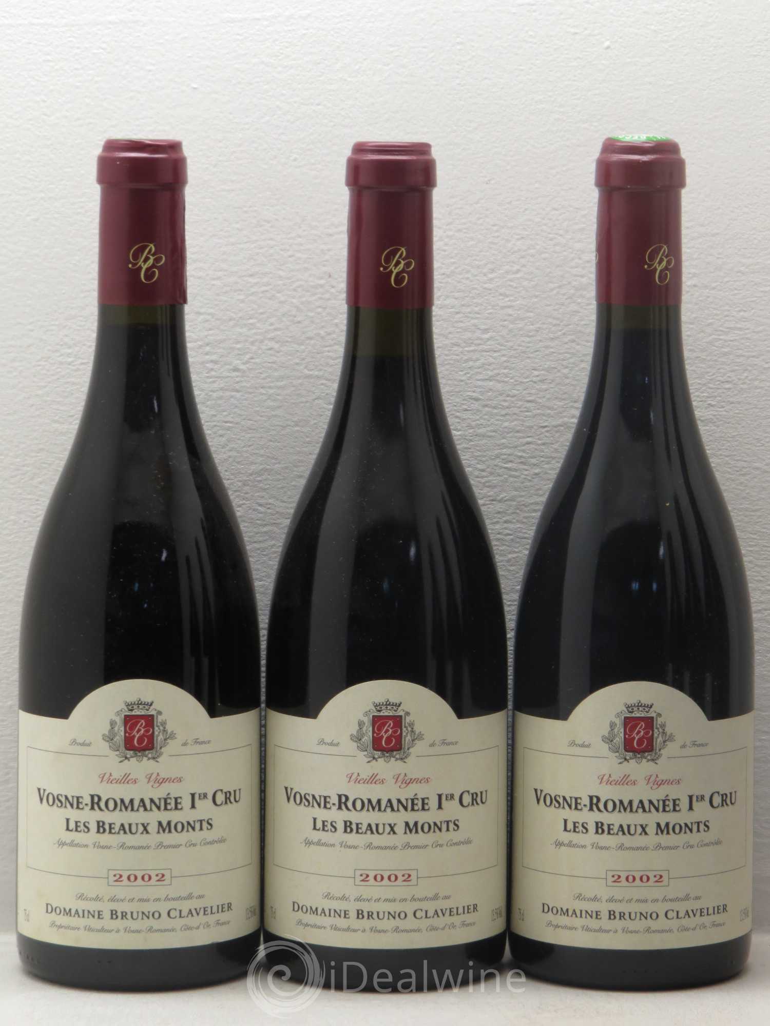 Vosne-Romanée 1er Cru Les Beaux Monts Vieilles vignes  Bruno Clavelier 2002 - Lot de 6 bouteilles - 2