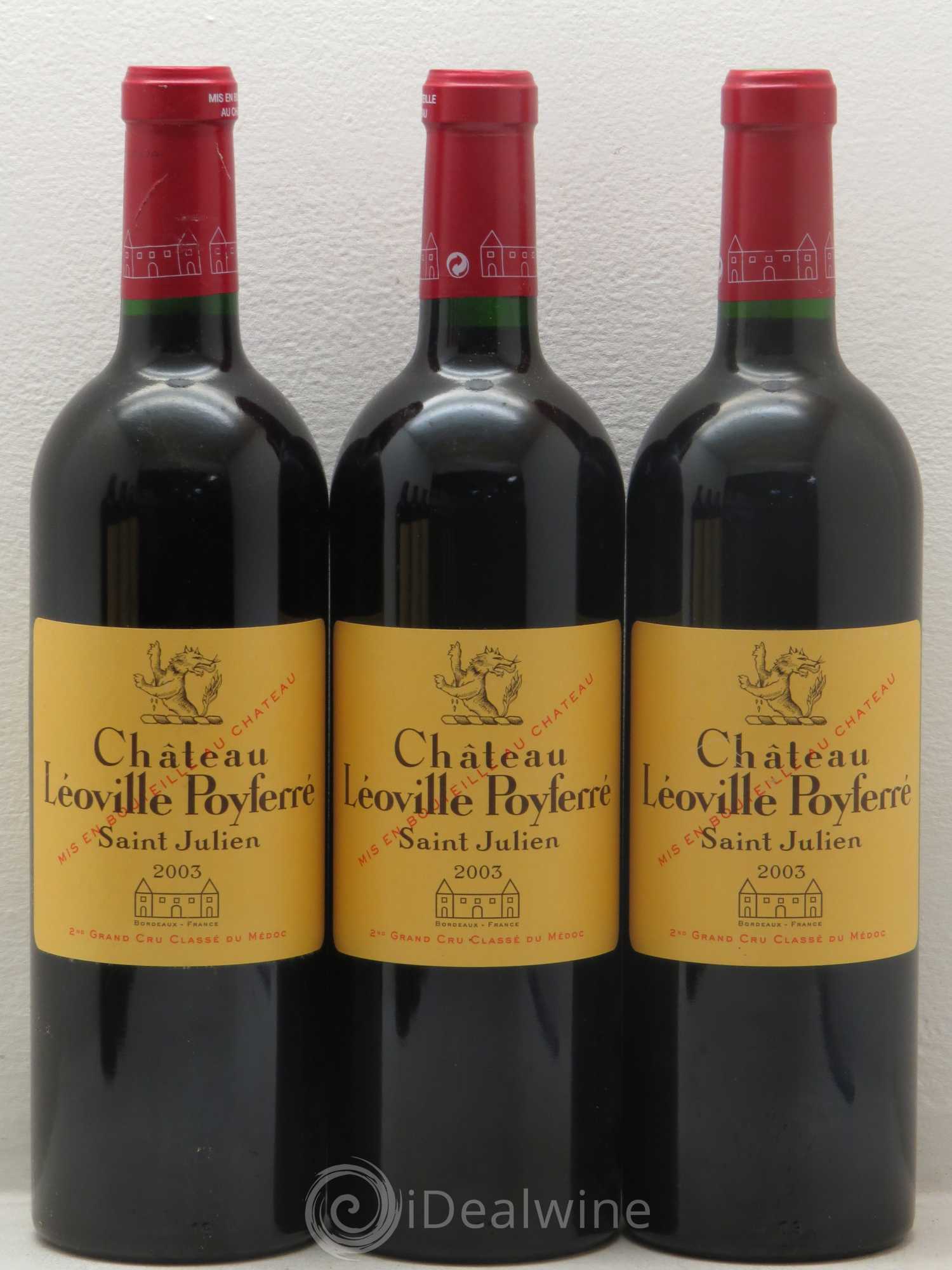 Château Léoville Poyferré 2ème Grand Cru Classé 2003 - Lot de 6 bouteilles - 1