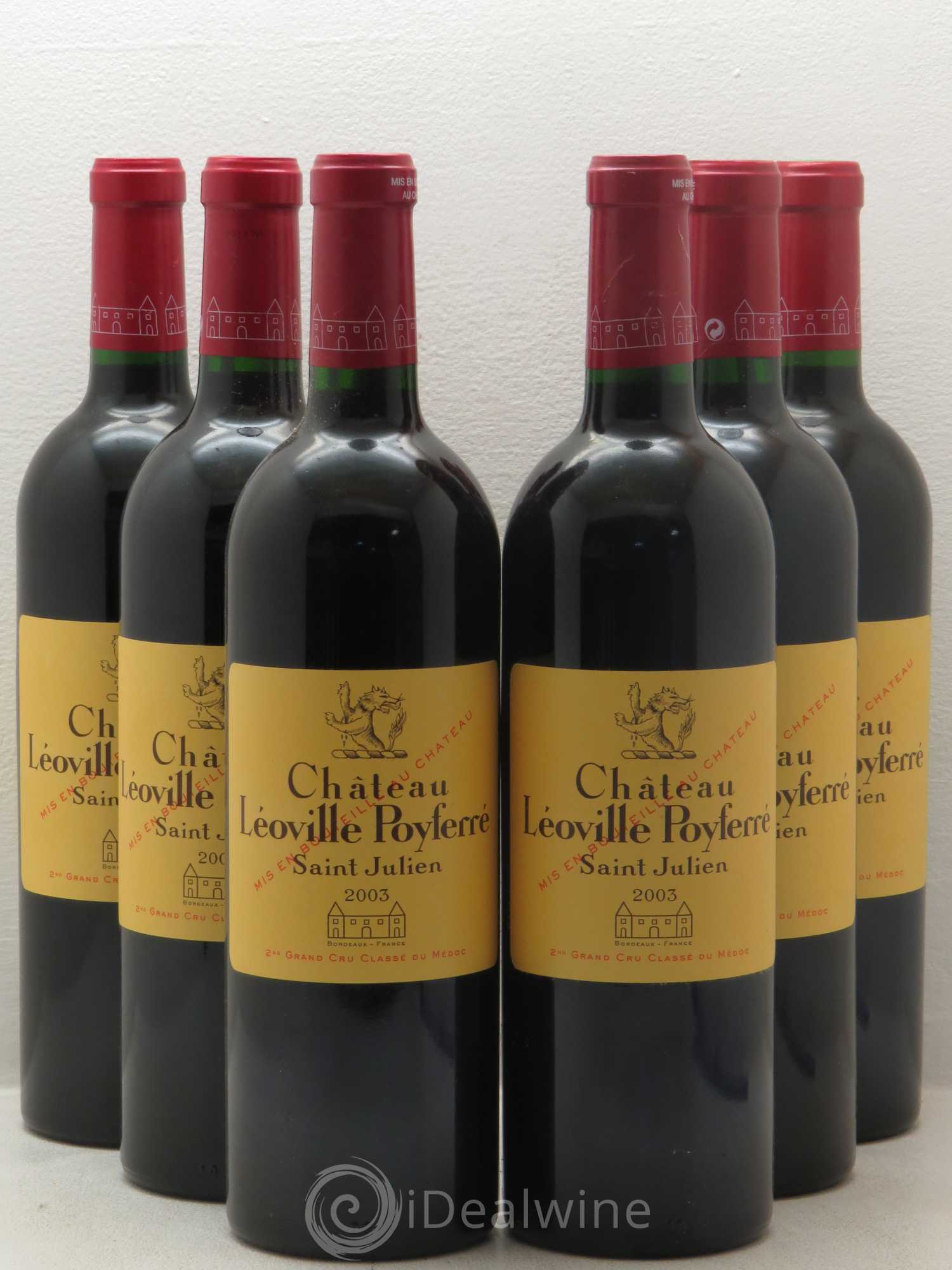 Château Léoville Poyferré 2ème Grand Cru Classé 2003 - Lot de 6 bouteilles - 0