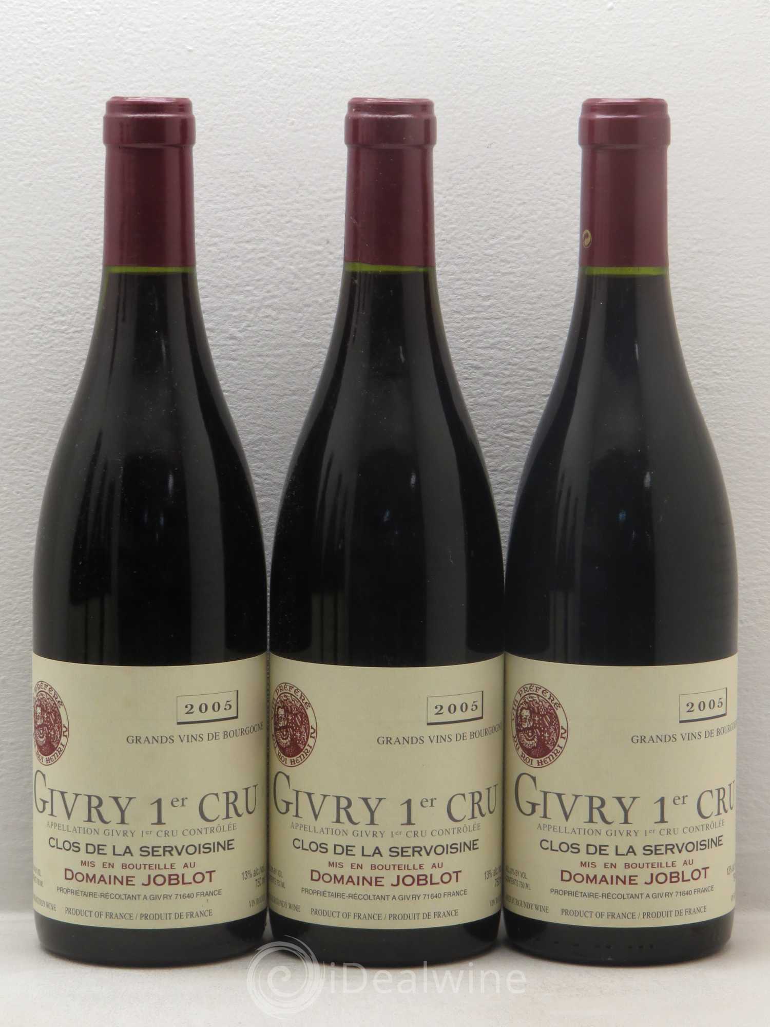 Givry 1er Cru Servoisine Joblot (Domaine) 2005 - Lot de 6 bouteilles - 2