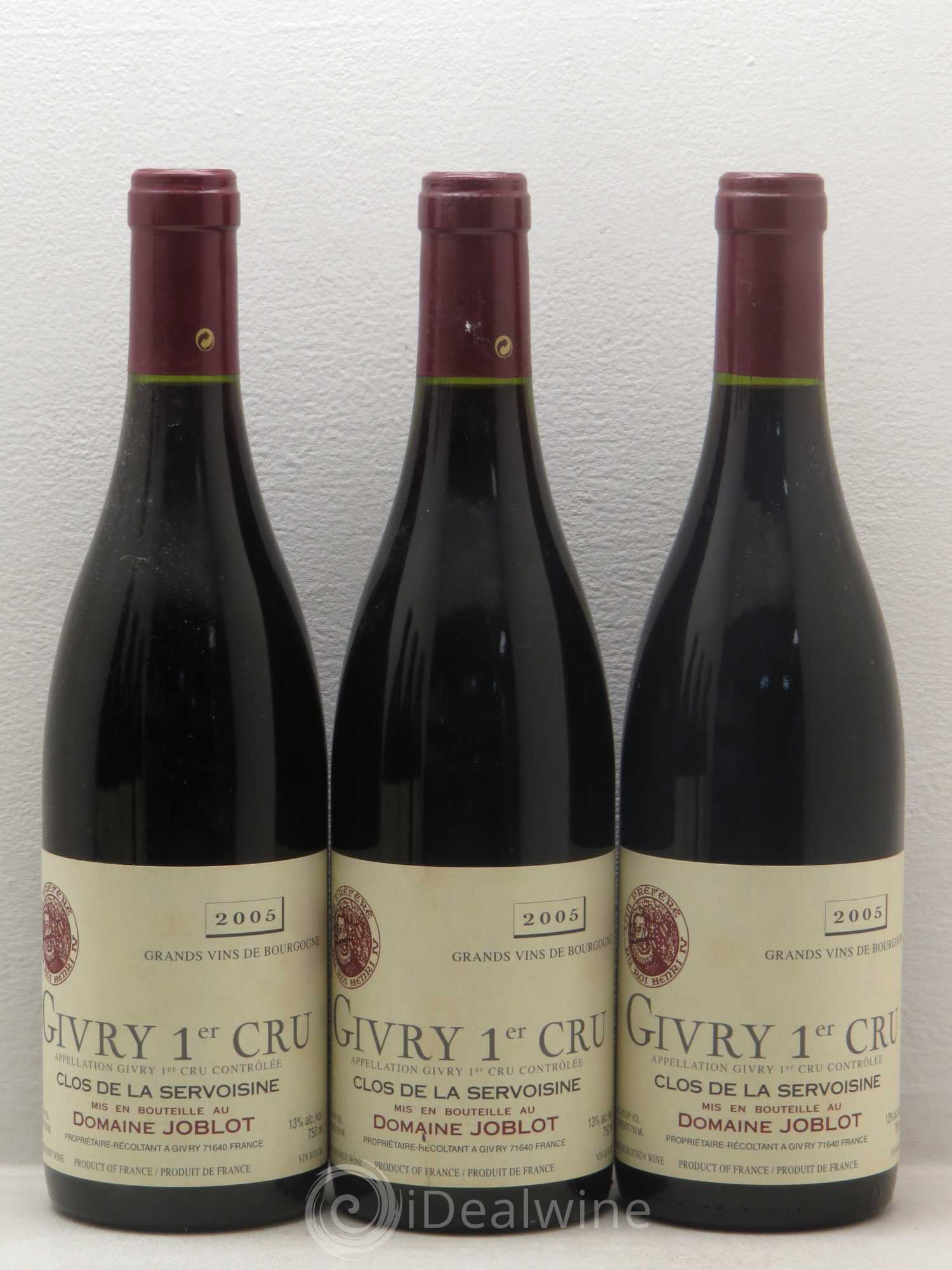 Givry 1er Cru Servoisine Joblot (Domaine) 2005 - Lot de 6 bouteilles - 2