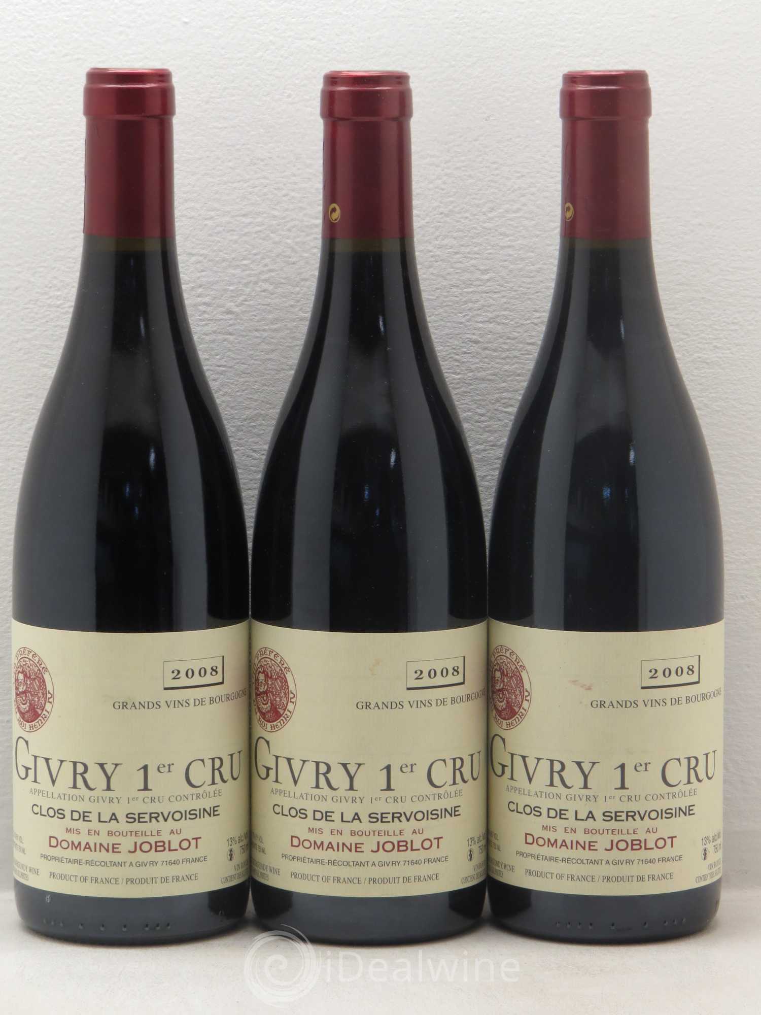 Givry 1er Cru Servoisine Joblot (Domaine) 2008 - Lot de 6 bouteilles - 2
