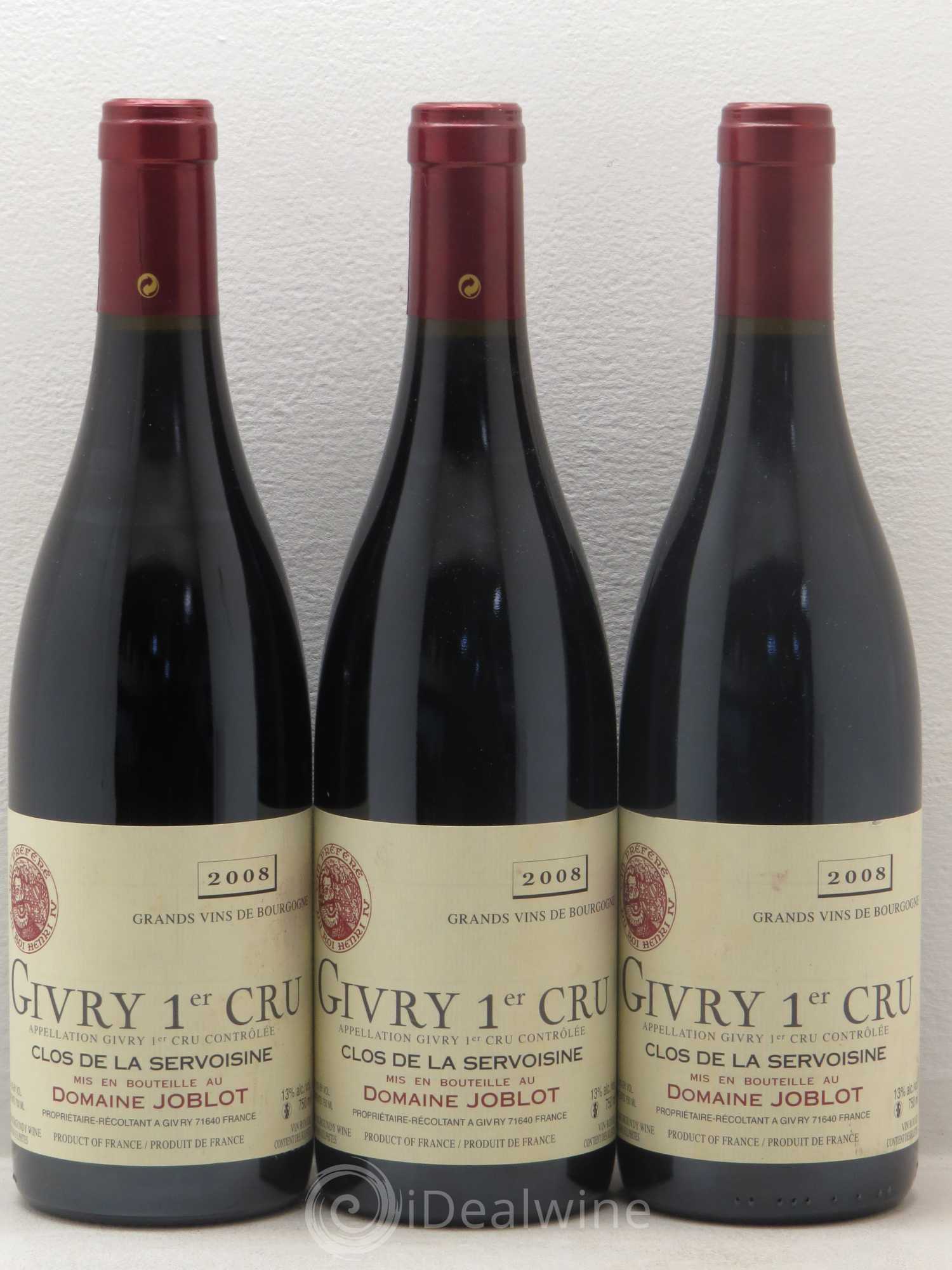 Givry 1er Cru Servoisine Joblot (Domaine) 2008 - Lot de 6 bouteilles - 2