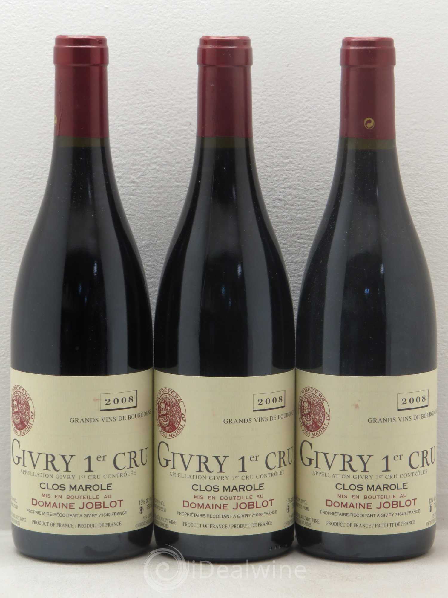 Givry 1er Cru Clos Marole Joblot (Domaine) 2008 - Lot de 6 bouteilles - 2