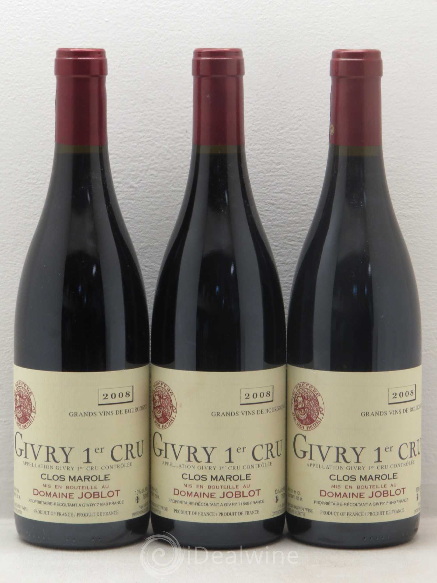 Givry 1er Cru Clos Marole Joblot (Domaine) 2008 - Lot de 6 bouteilles - 2