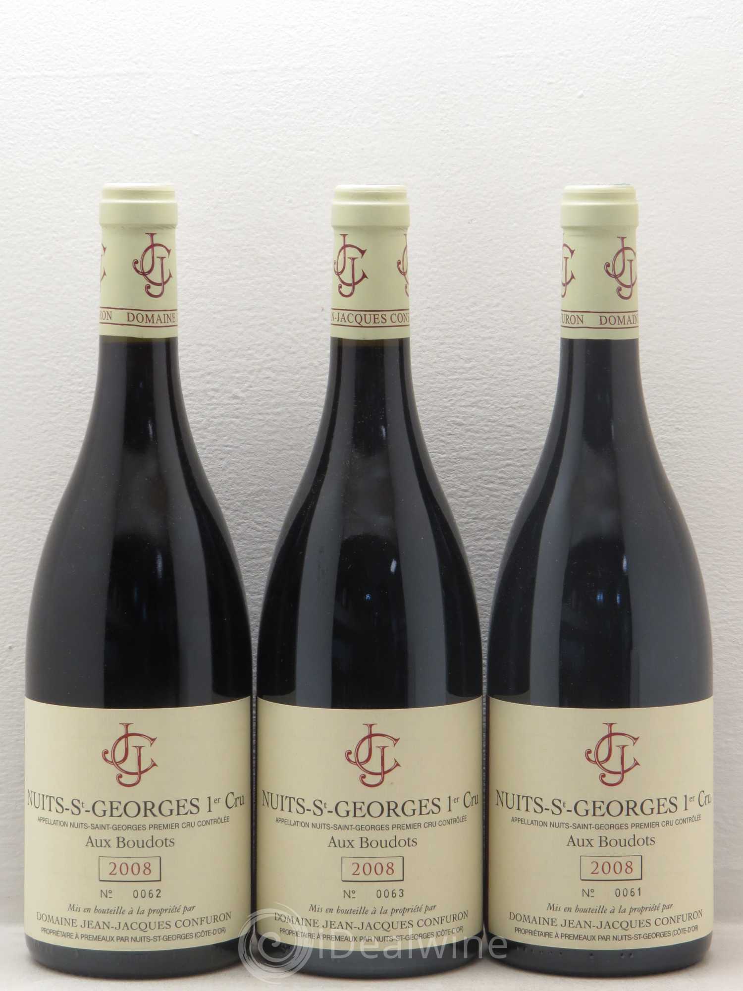 Nuits-Saint-Georges 1er Cru Aux Boudots Jean-Jacques Confuron 2008 - Lot de 3 bouteilles - 0