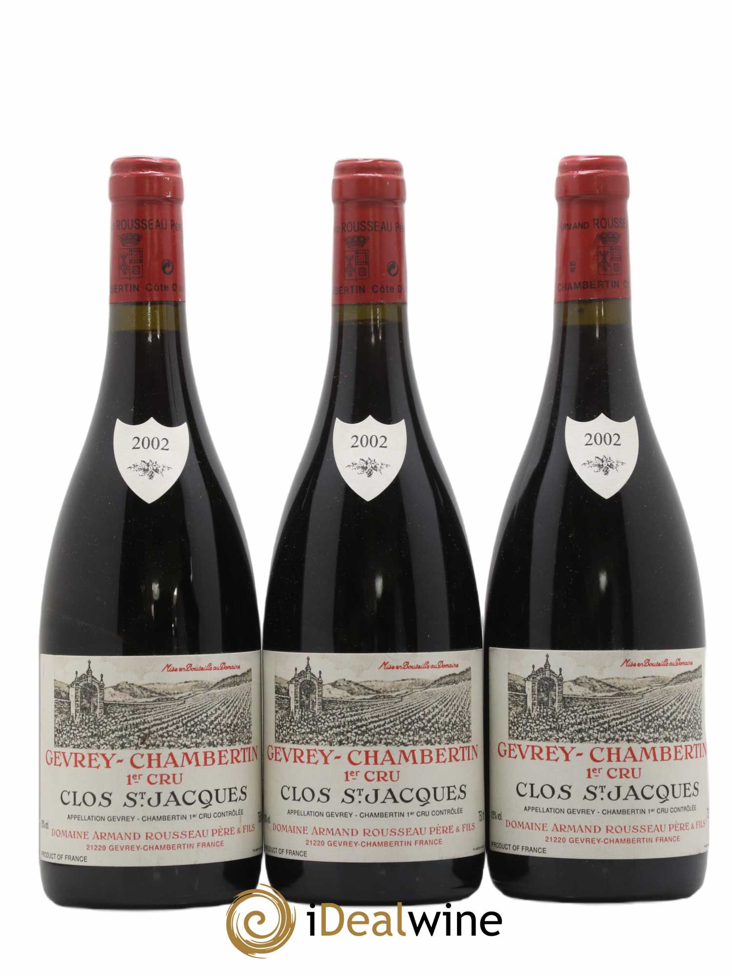 Gevrey-Chambertin 1er Cru Clos Saint-Jacques Armand Rousseau (Domaine) 2002 - Lot de 3 bouteilles - 0