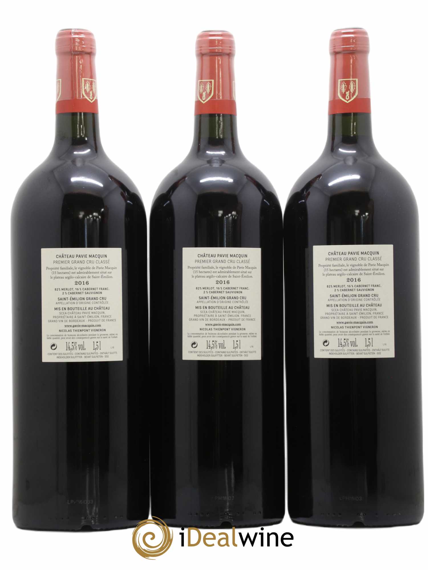 Château Pavie Macquin 1er Grand Cru Classé B 2016 - Lot de 6 magnums - 2