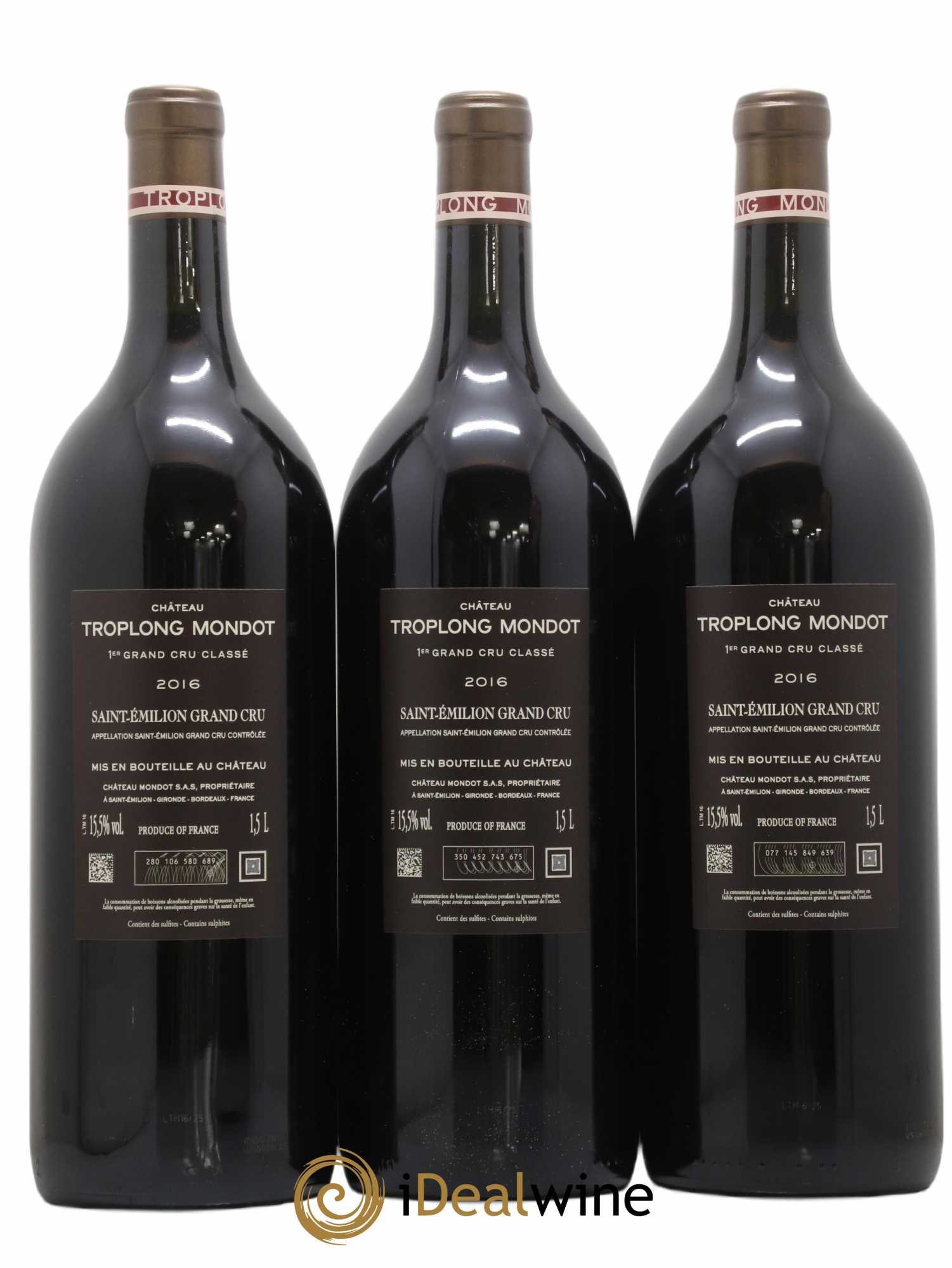 Château Troplong Mondot 1er Grand Cru Classé B 2016 - Lot de 3 magnums - 1