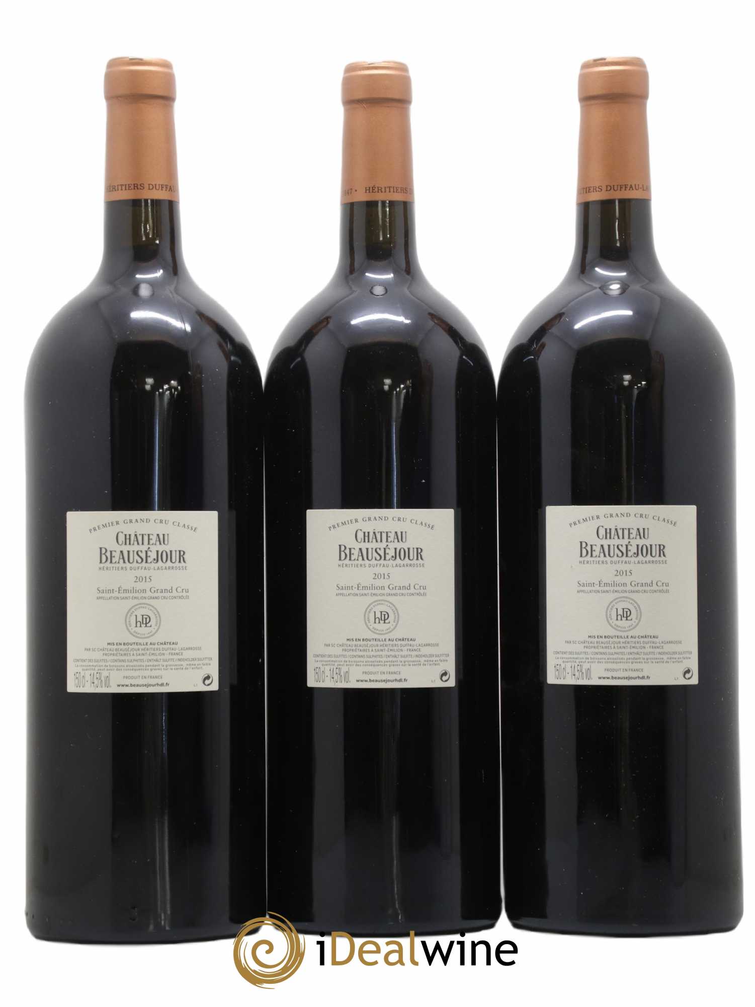 Château Beauséjour (Duffau-Lagarrosse) 1er Grand Cru Classé B 2015 - Lot de 3 magnums - 1