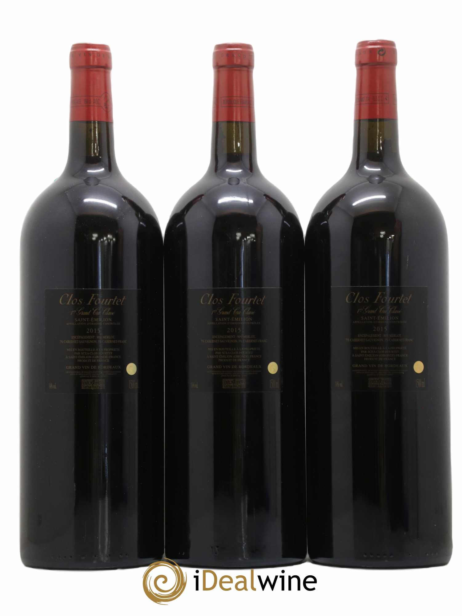 Clos Fourtet 1er Grand Cru Classé B 2015 - Lot de 3 magnums - 1