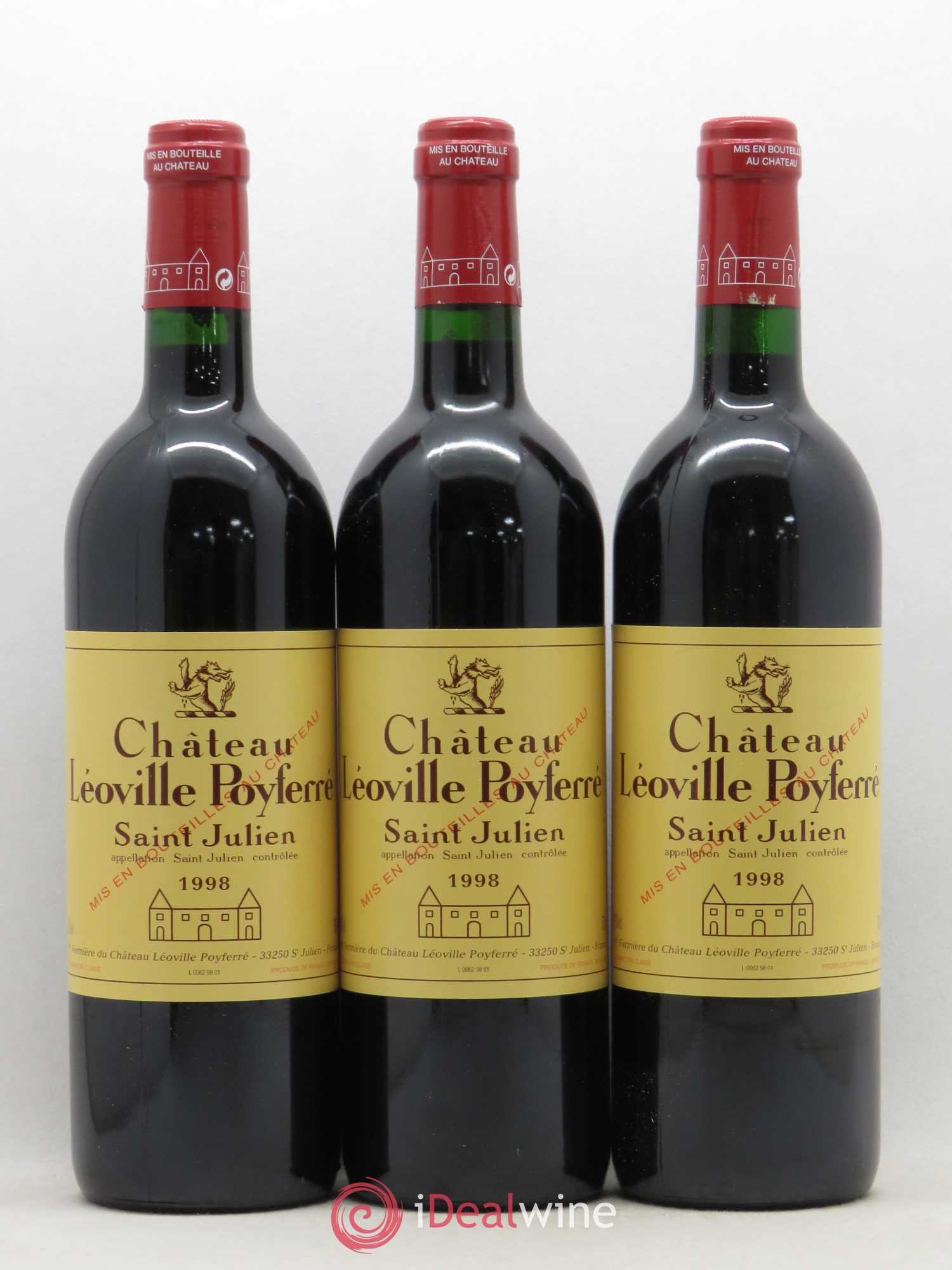 Château Léoville Poyferré 2ème Grand Cru Classé 1998 - Lot de 6 bouteilles - 1