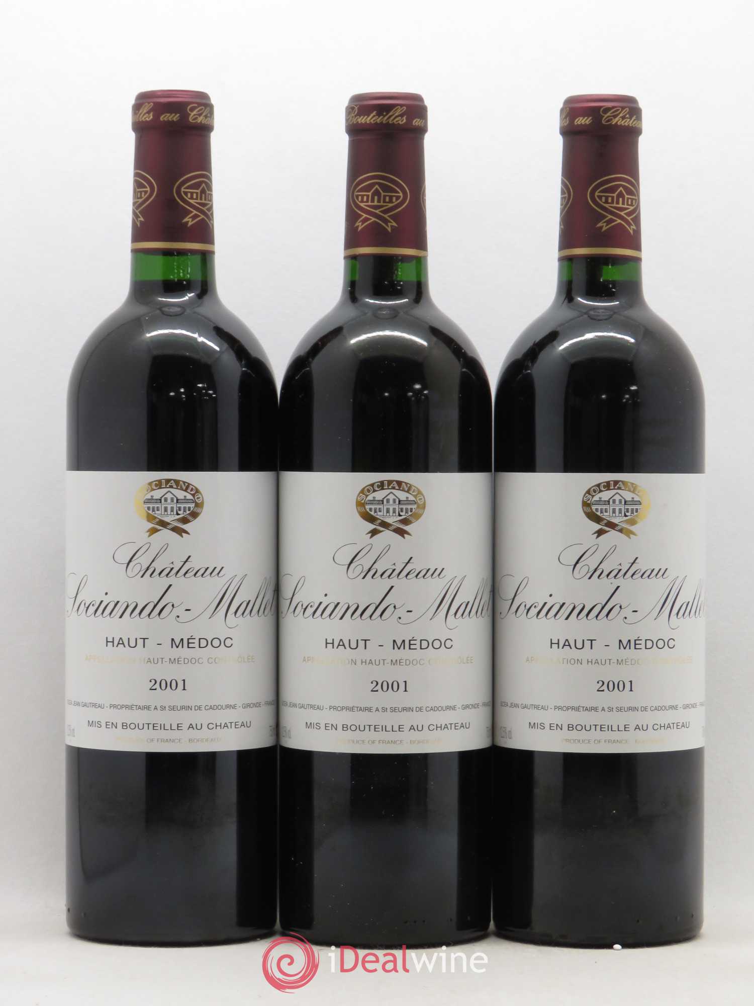 Château Sociando Mallet 2001 - Lot de 10 bouteilles - 1
