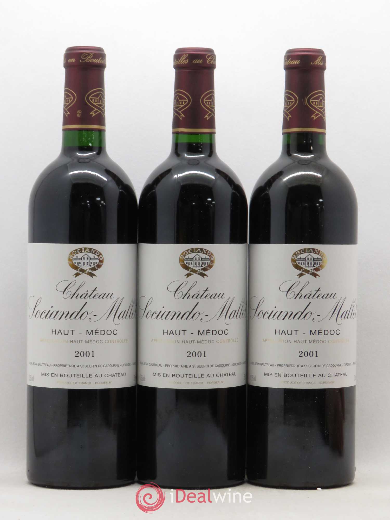 Château Sociando Mallet 2001 - Lot de 10 bouteilles - 2